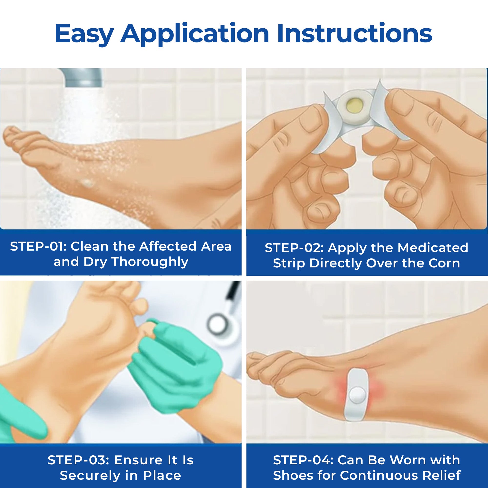 Dr Foot Corn Caps - Waterproof adhesive foot care