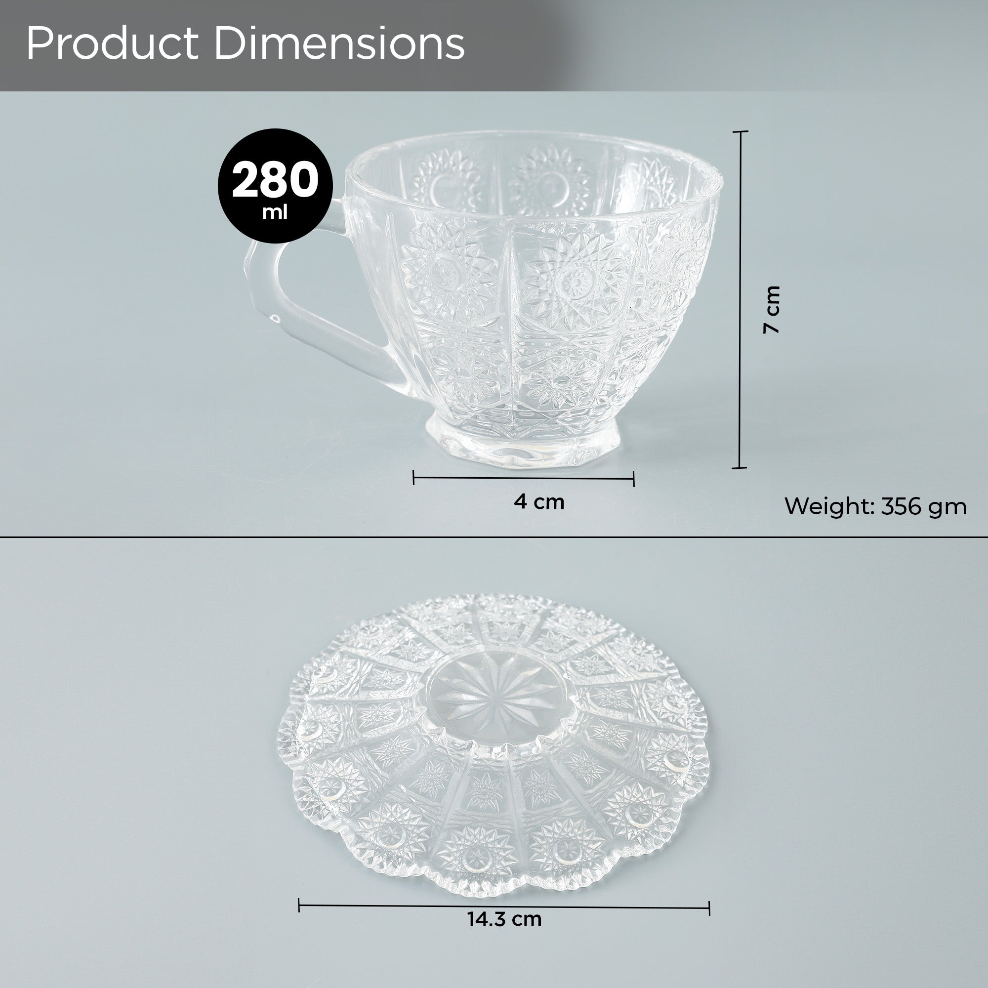 The Better Home Glass Cup with Saucer - Elegant coffee experience