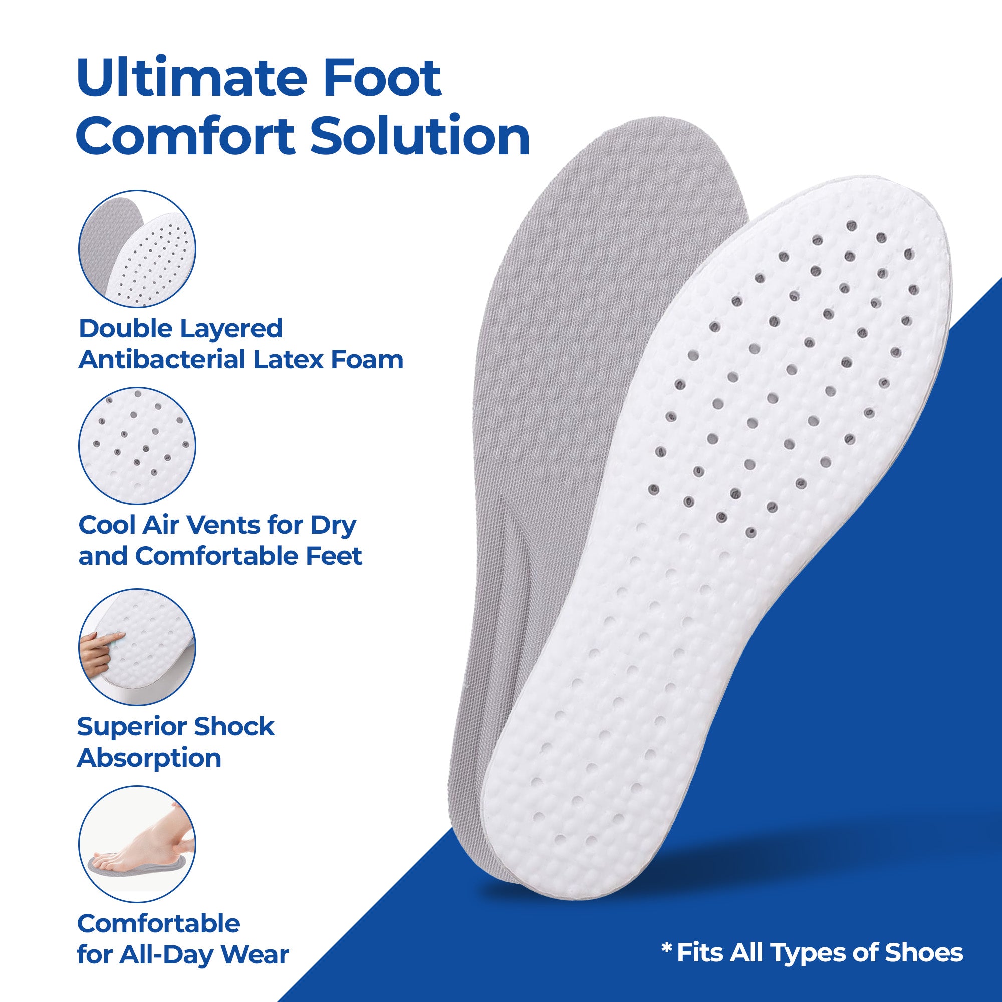 Dr Foot air pillow insoles - Enhance comfort in gym shoes