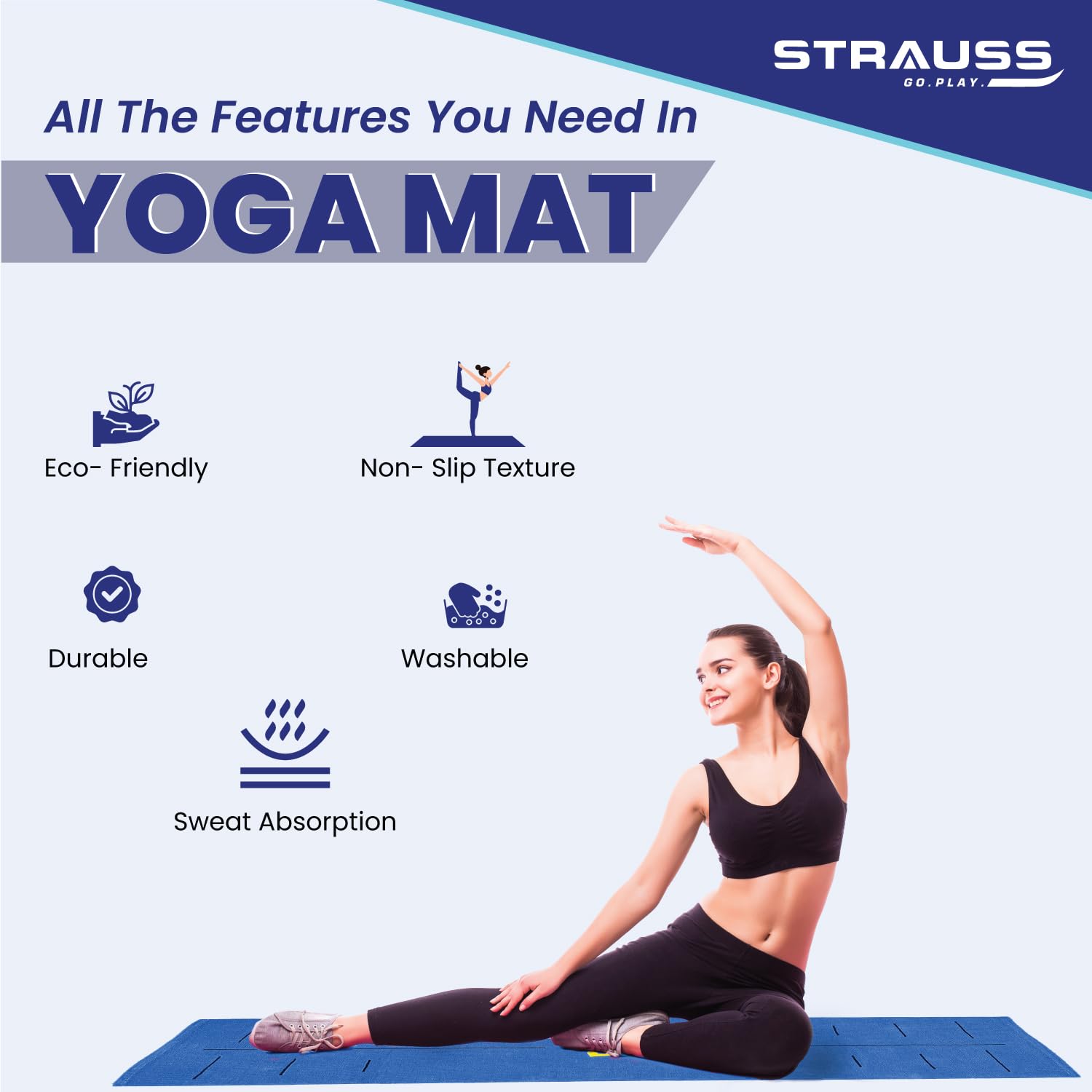 Strauss Cotton Yoga Mat - Relaxation and meditation