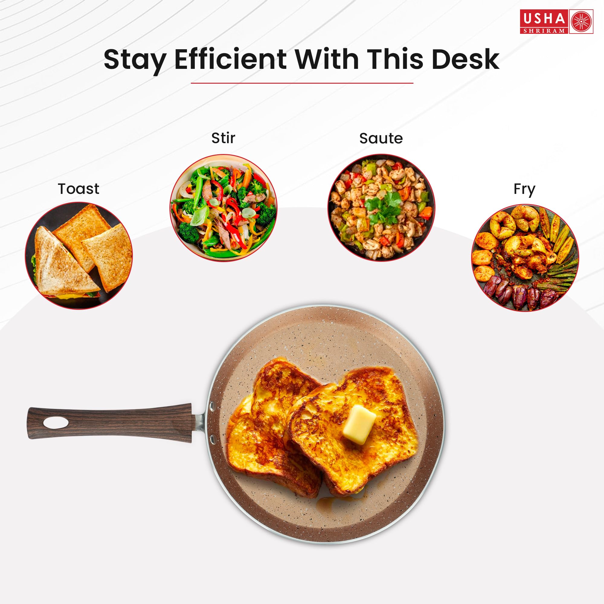 USHA SHRIRAM Non Stick Fry Pan - Cooking stir fry dishes at home
