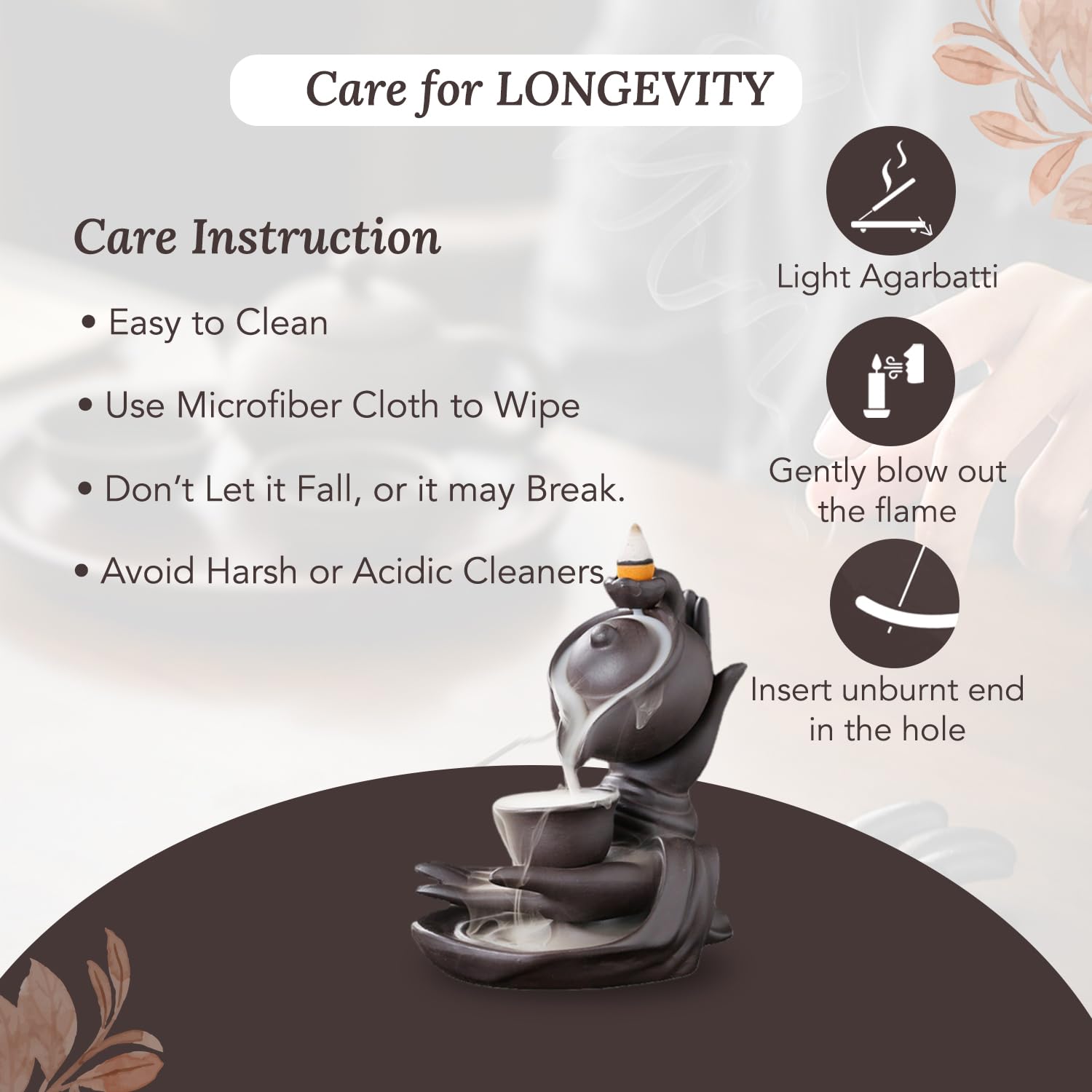 Ekhasa ceramic incense holder - Elegant home decor