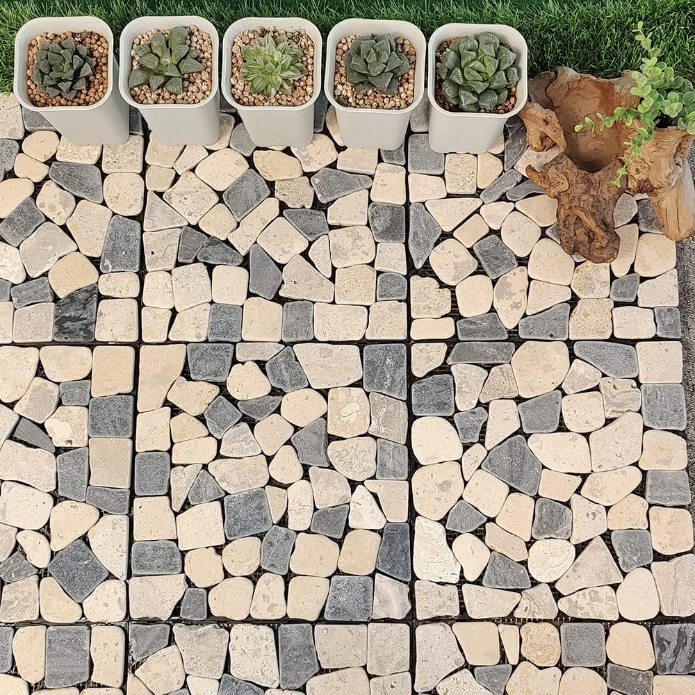 Plantex Mix Pebble Stone Interlocking Deck Tiles – GlobalBees Shop