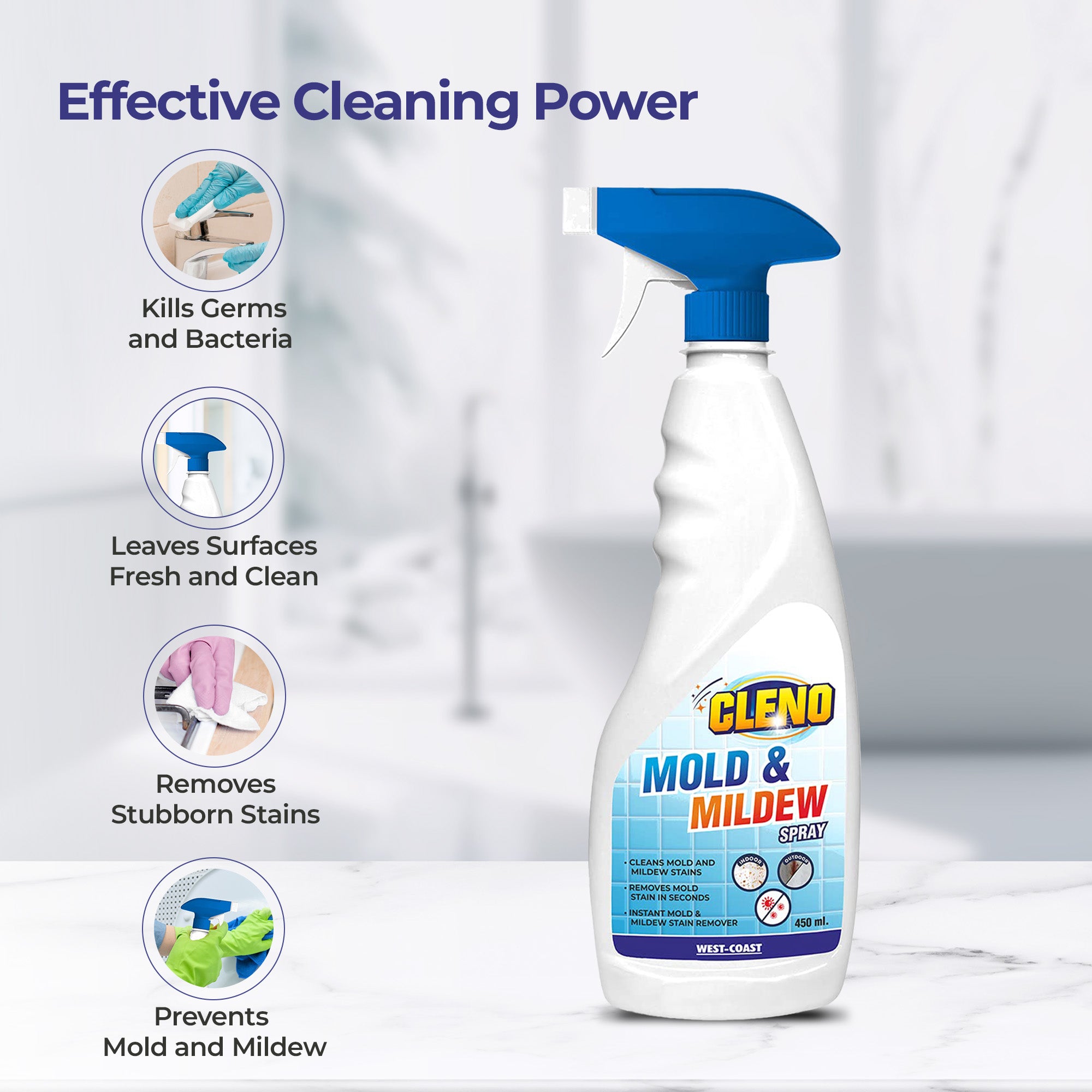 Cleno Mold Mildew Cleaner Spray - Car interior cleaner