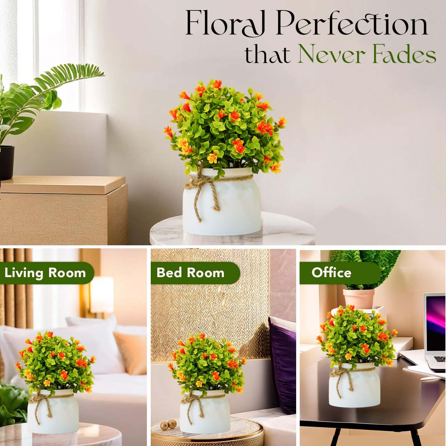 Ekhasa orange rose flower vase - perfect for home decor