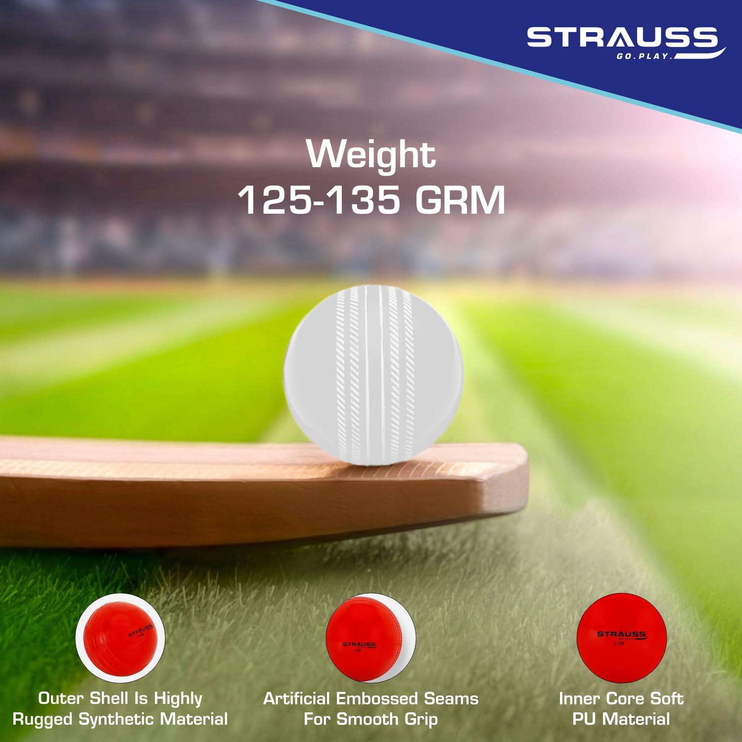 Strauss I-20 Cricket Ball - Street Cricket Fun