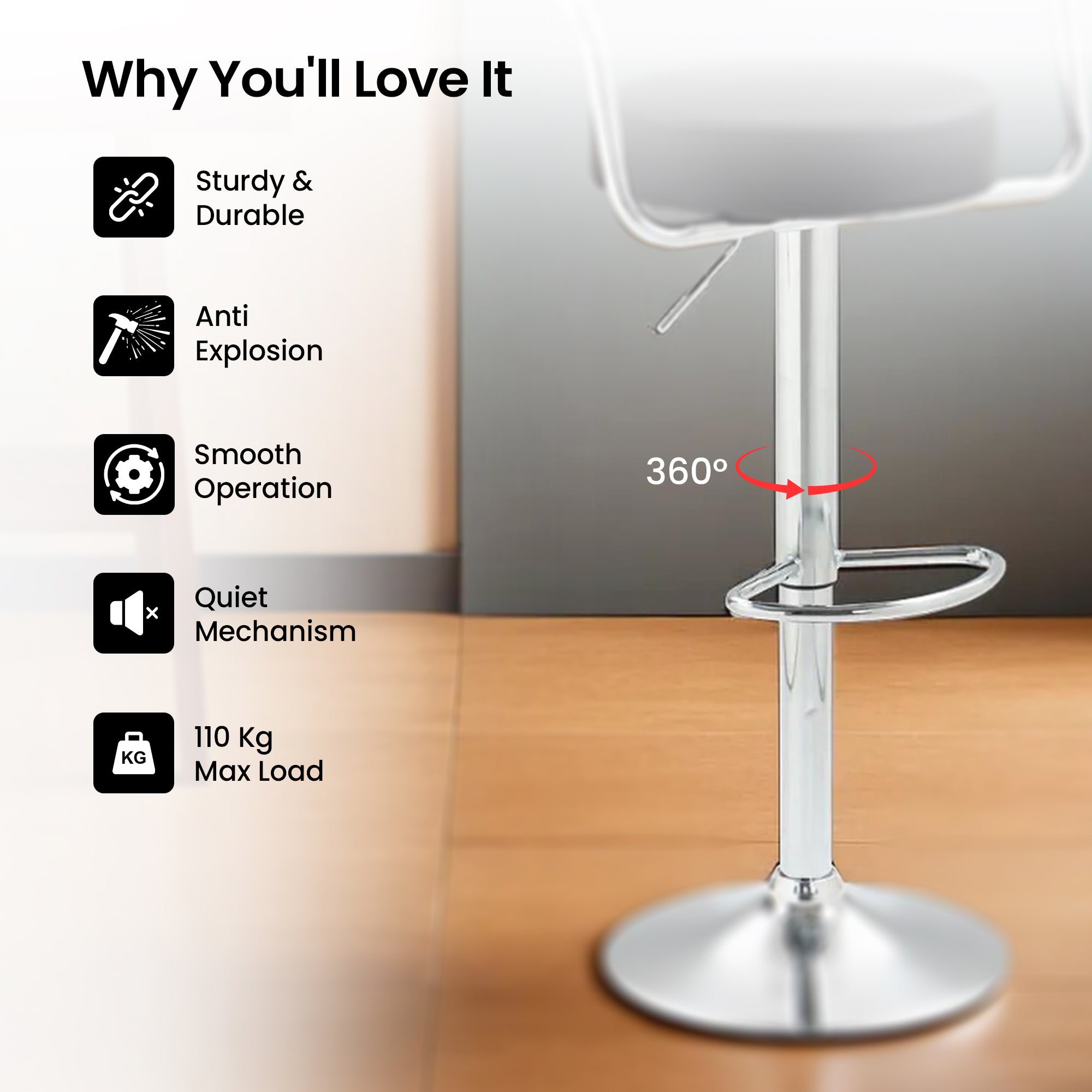 SAVYA HOME Metal Frame Chair - Durable office seating