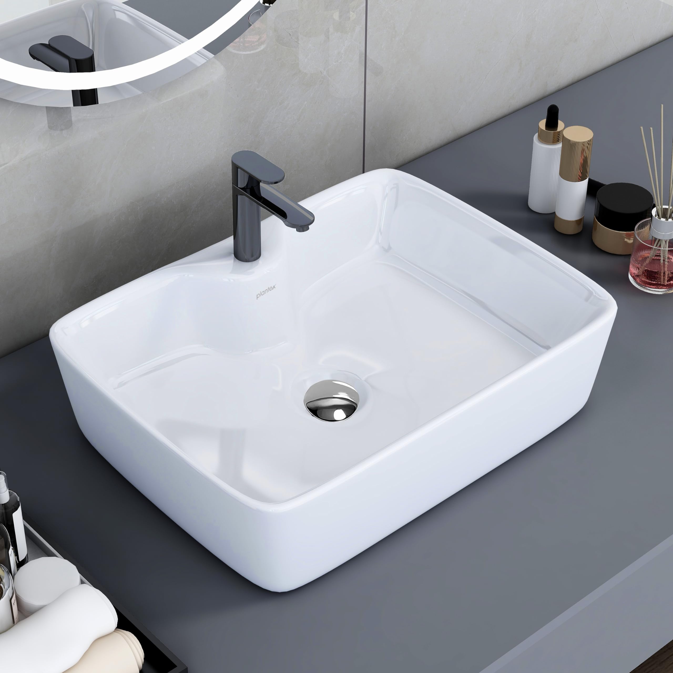 Plantex ceramic sink - enhancing bathroom ambiance