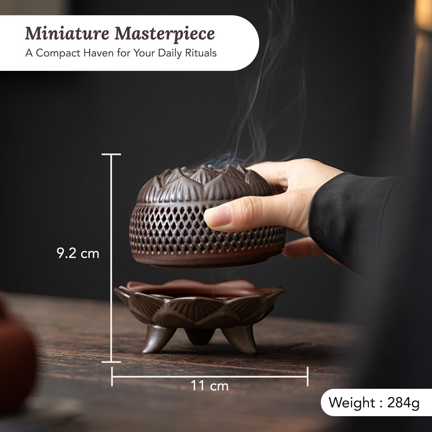 Ekhasa Brown Ceramic Incense Stand - Gift Idea