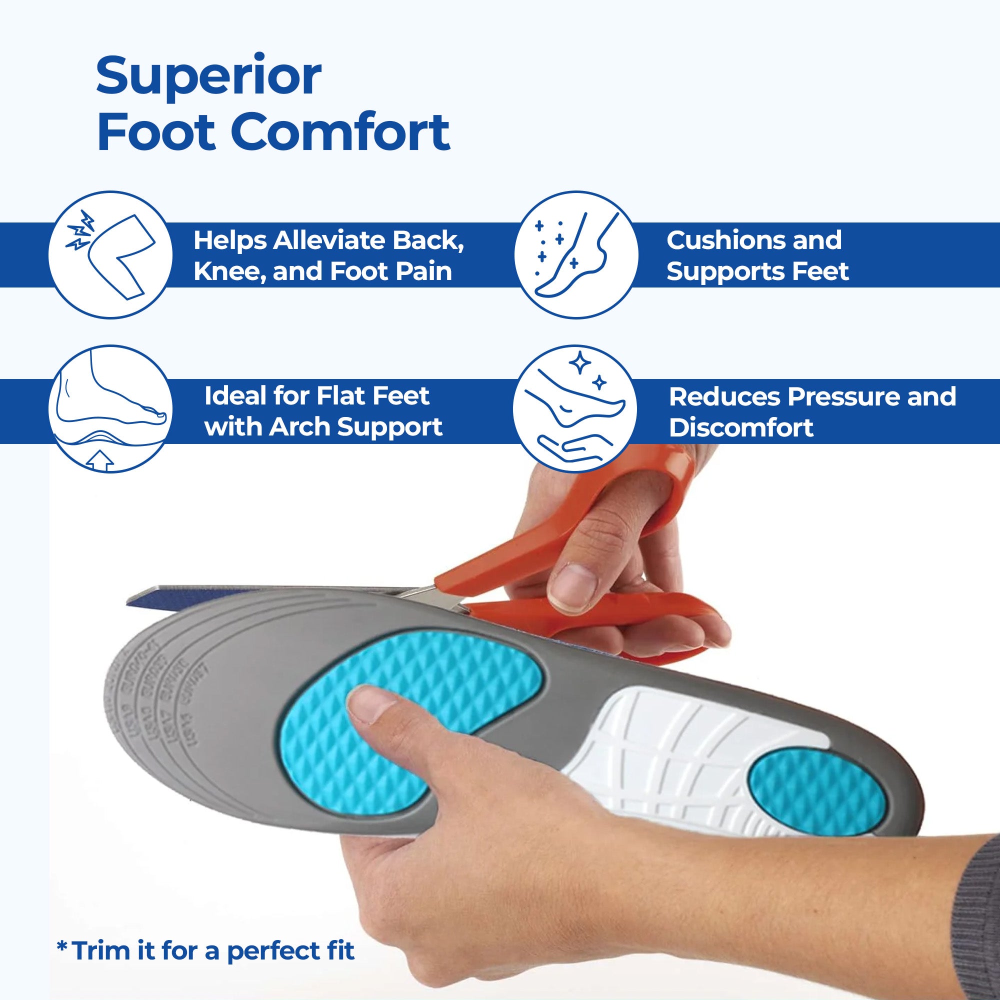 Dr Foot Gel Shoe Insoles - Pain relief solution for walking
