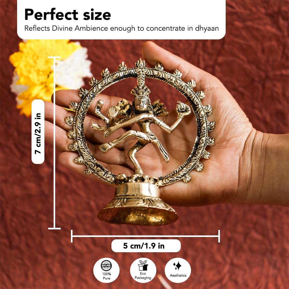 Ekhasa Nataraj Idol - Elegant Gold Finish for Home