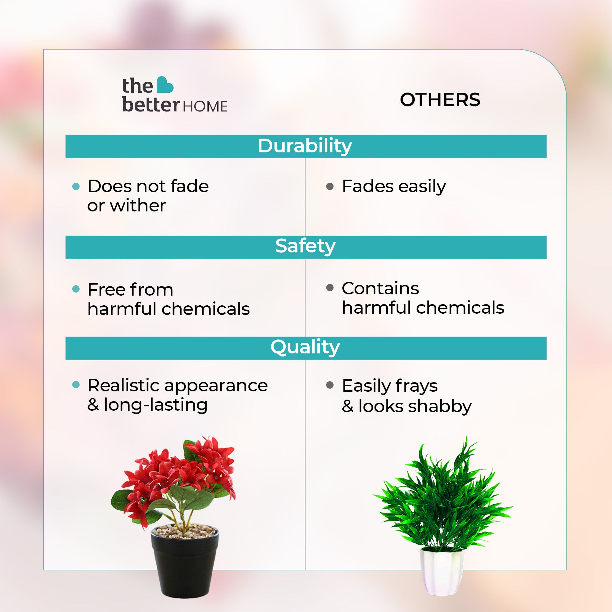 The Better Home artificial red trident flower - elegant office arrangement