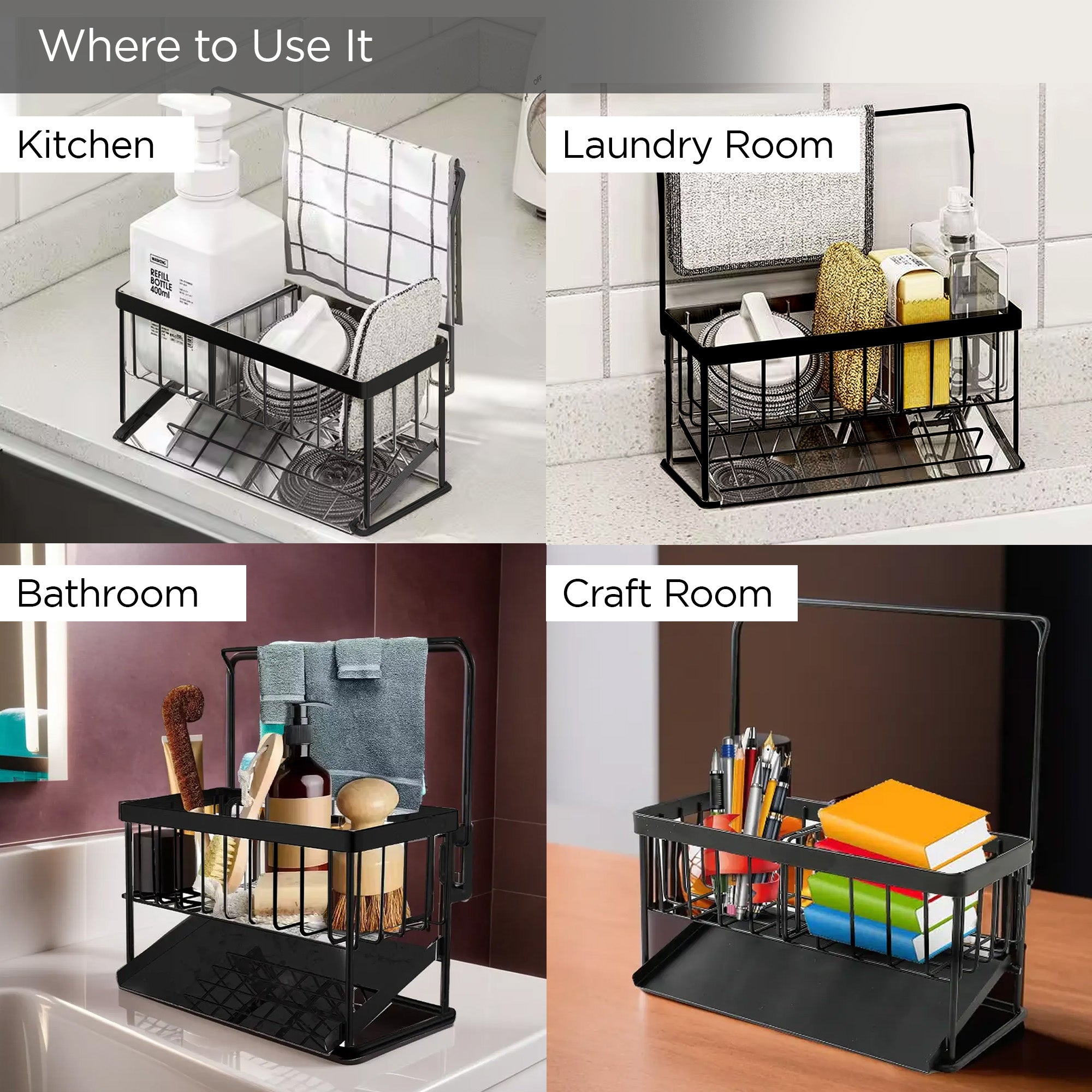 UMAI foldable dish rack - organizing utensils by the sink