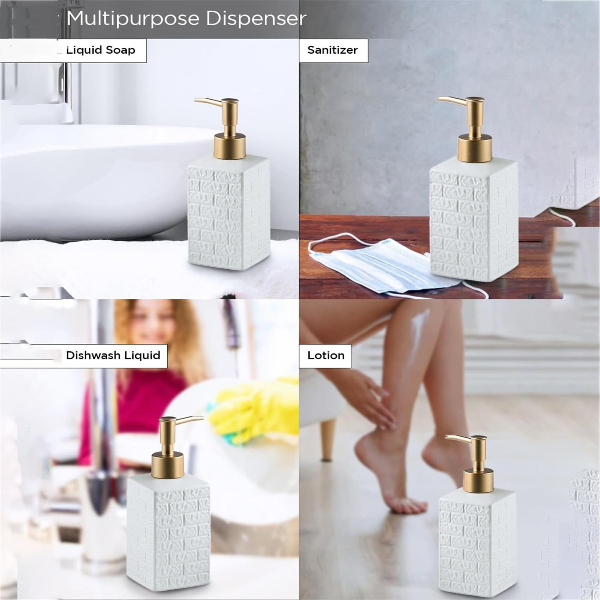 Kuber Ceramic Soap Dispenser - Bathroom Use
