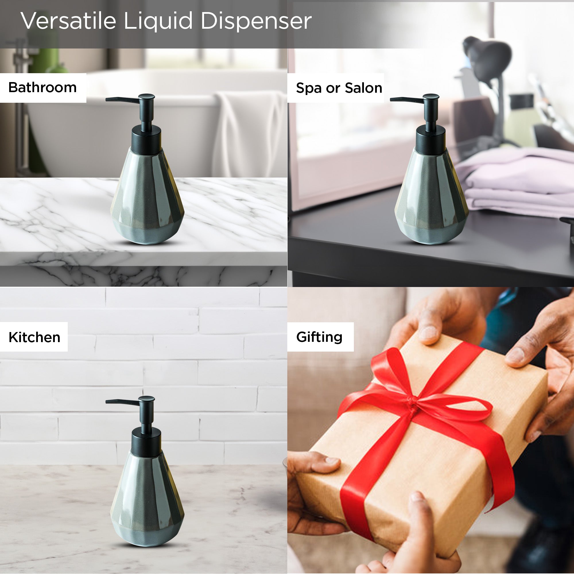 UMAI grey soap dispenser - organized sink solution