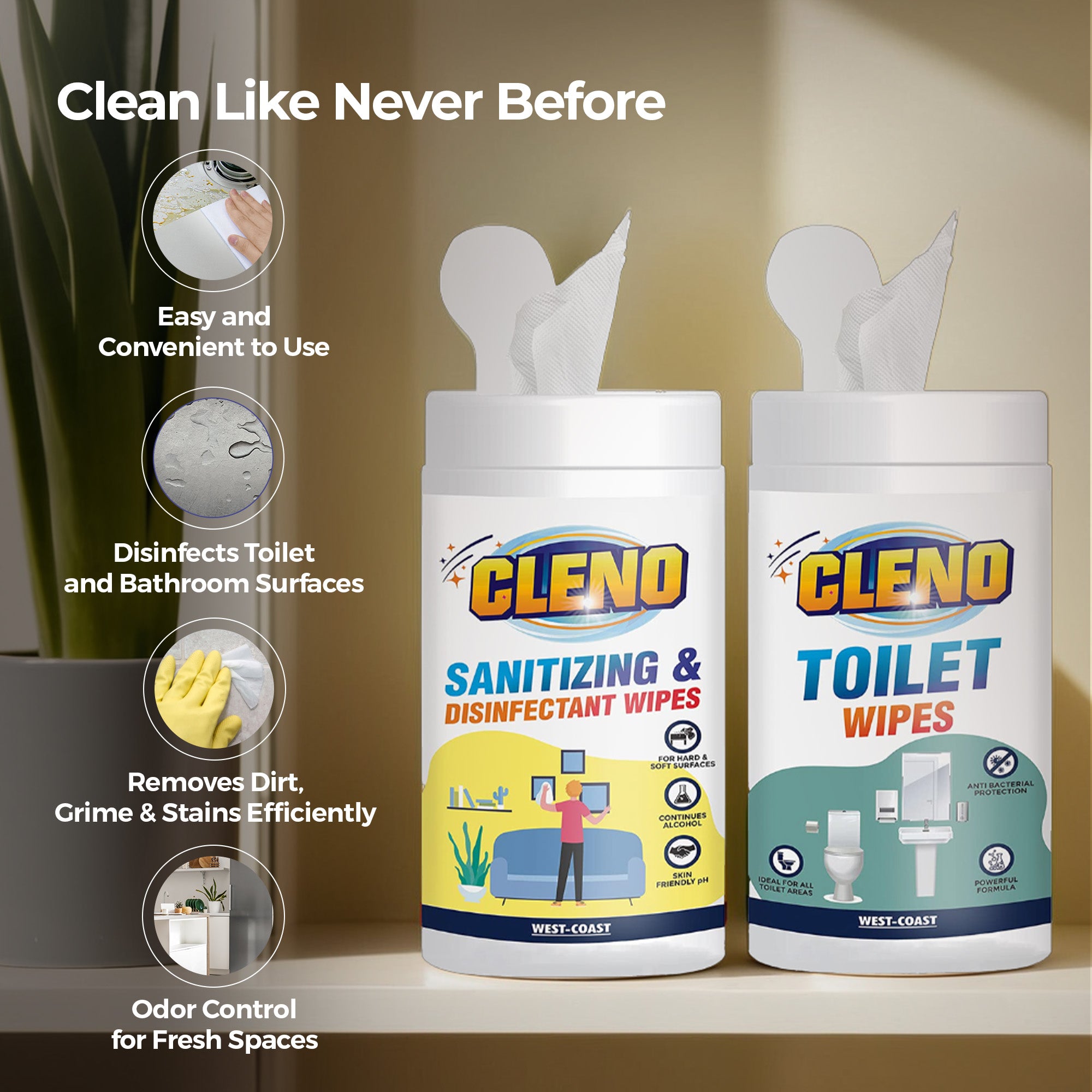 Cleno all-purpose wet wipes - must-have for households