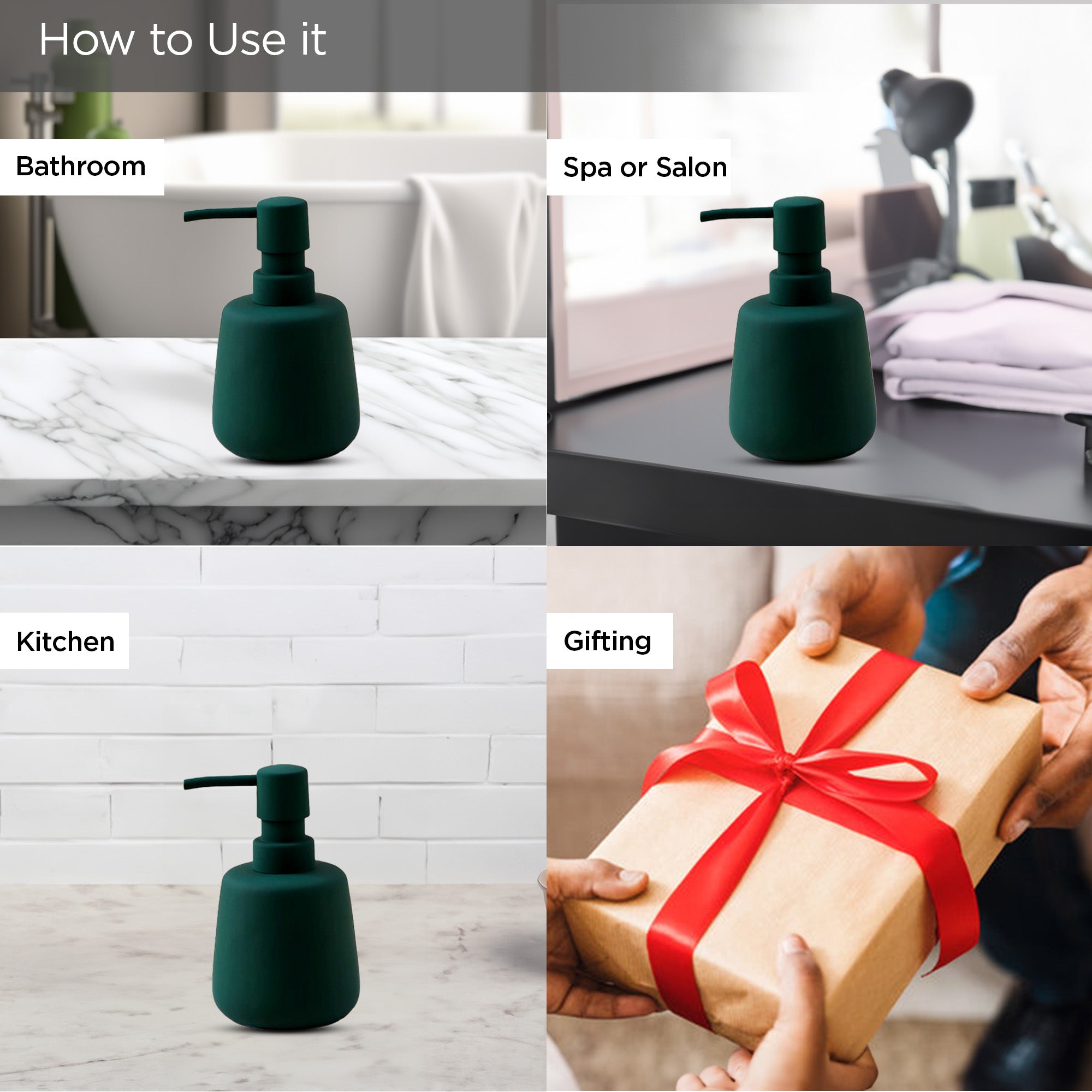 UMAI Ceramic Soap Dispenser - Ideal for Kitchen Use