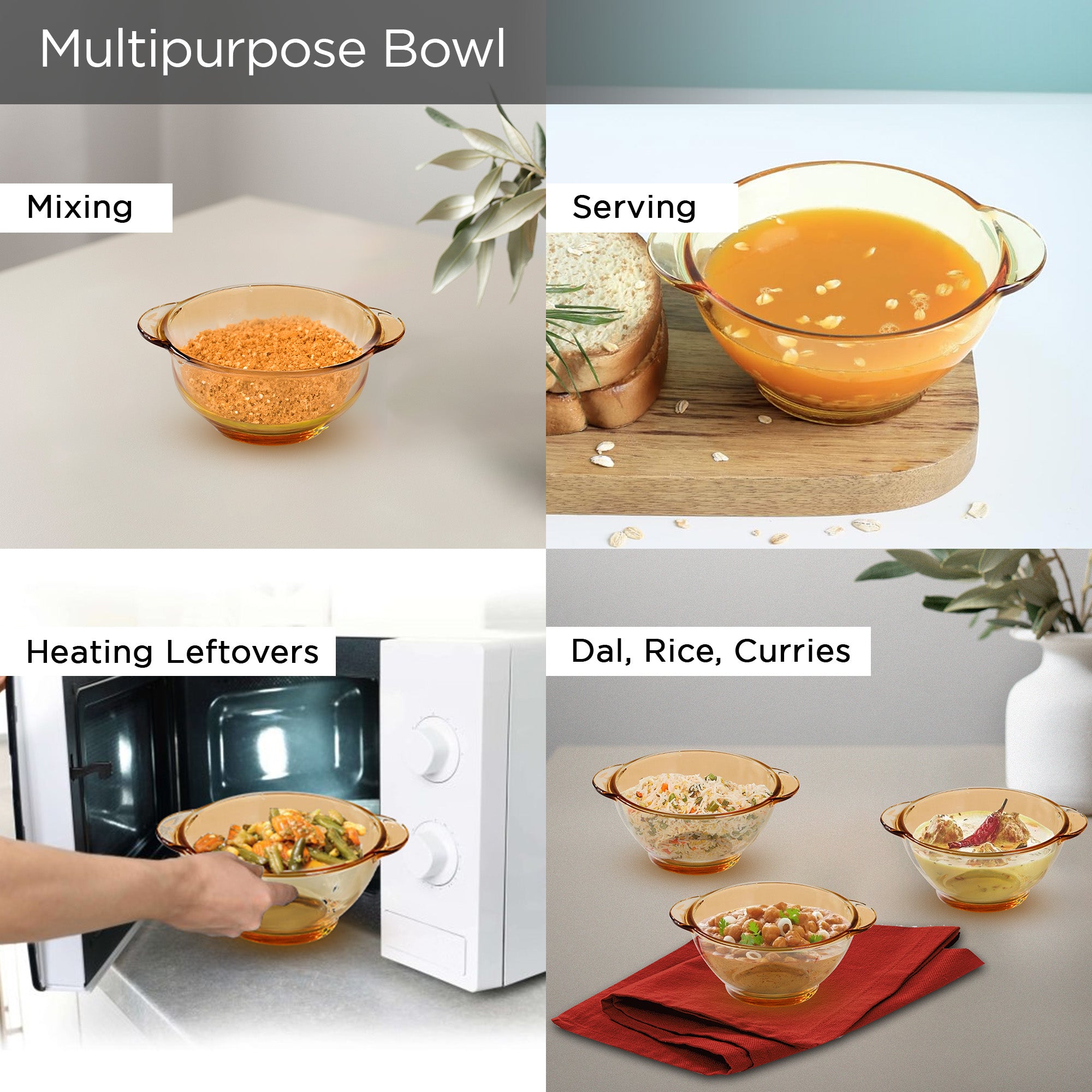UMAI borosilicate glass bowls - stylish dinnerware