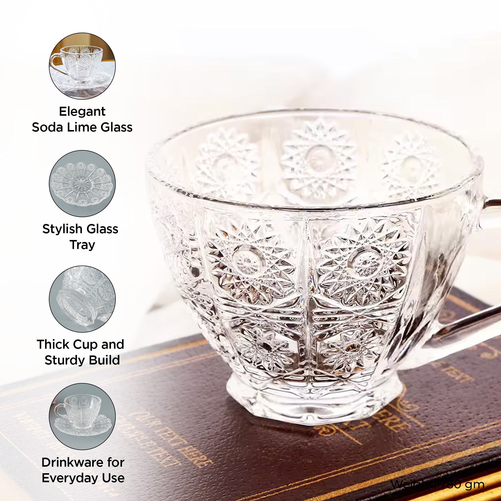 The Better Home Glass Cup with Saucer - Home dining setup