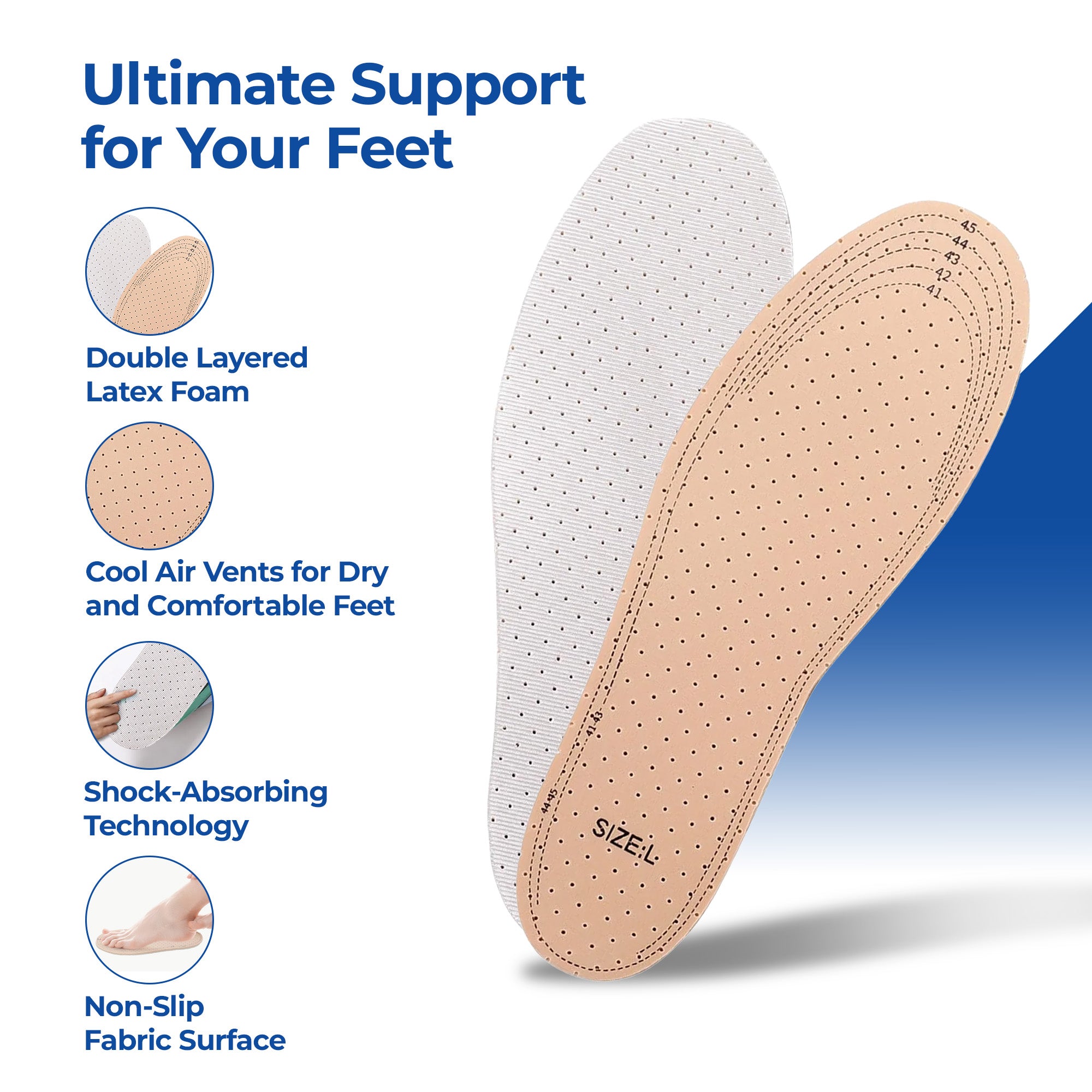 Dr Foot height increase insoles - enhances comfort during walks