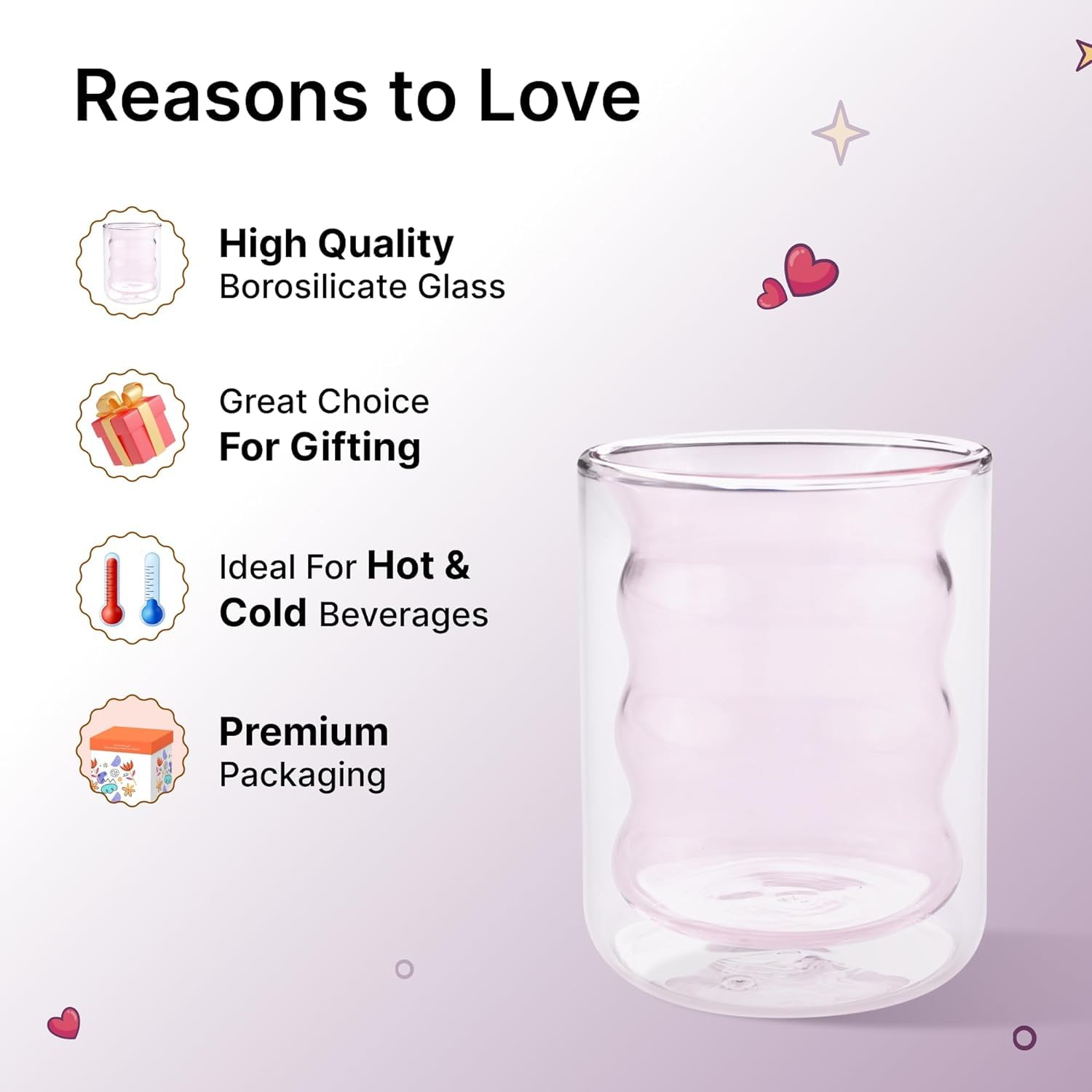 Kuber Industries Elegant Glass - Gift for Tea Lovers