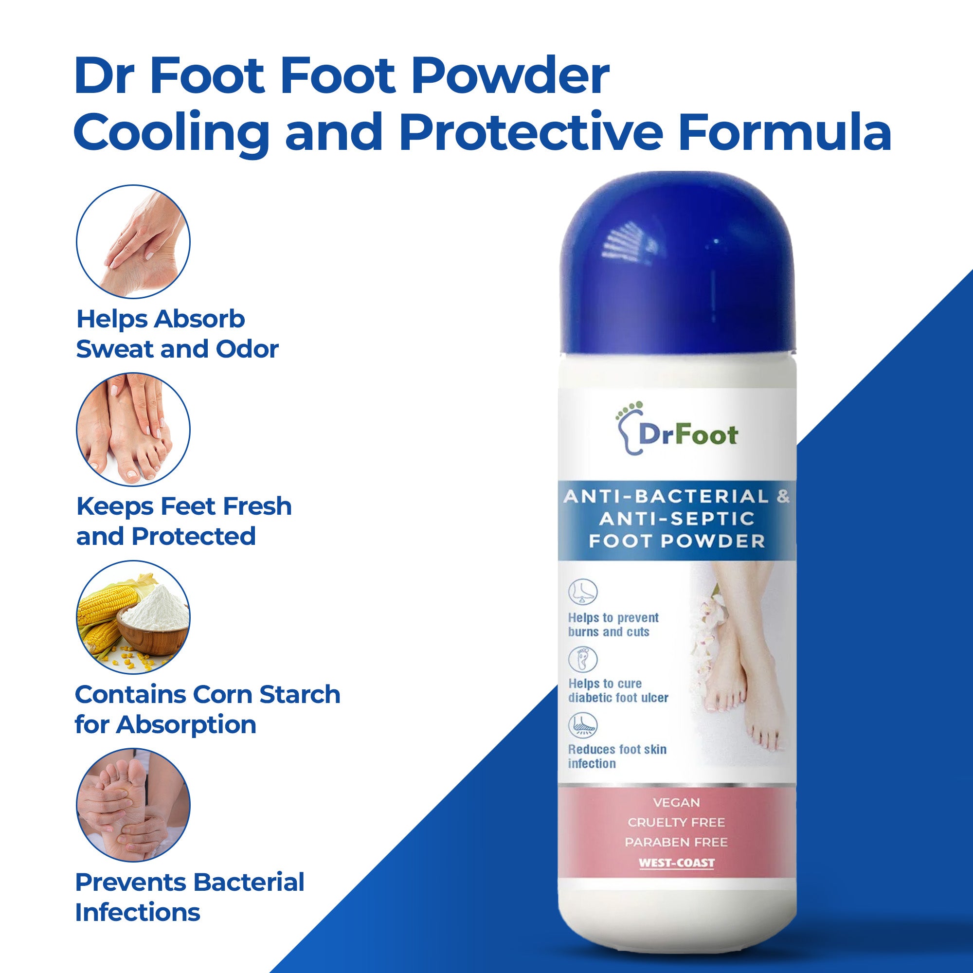 Dr Foot Odor Fighting Foot Powder - Sweat and odor absorption