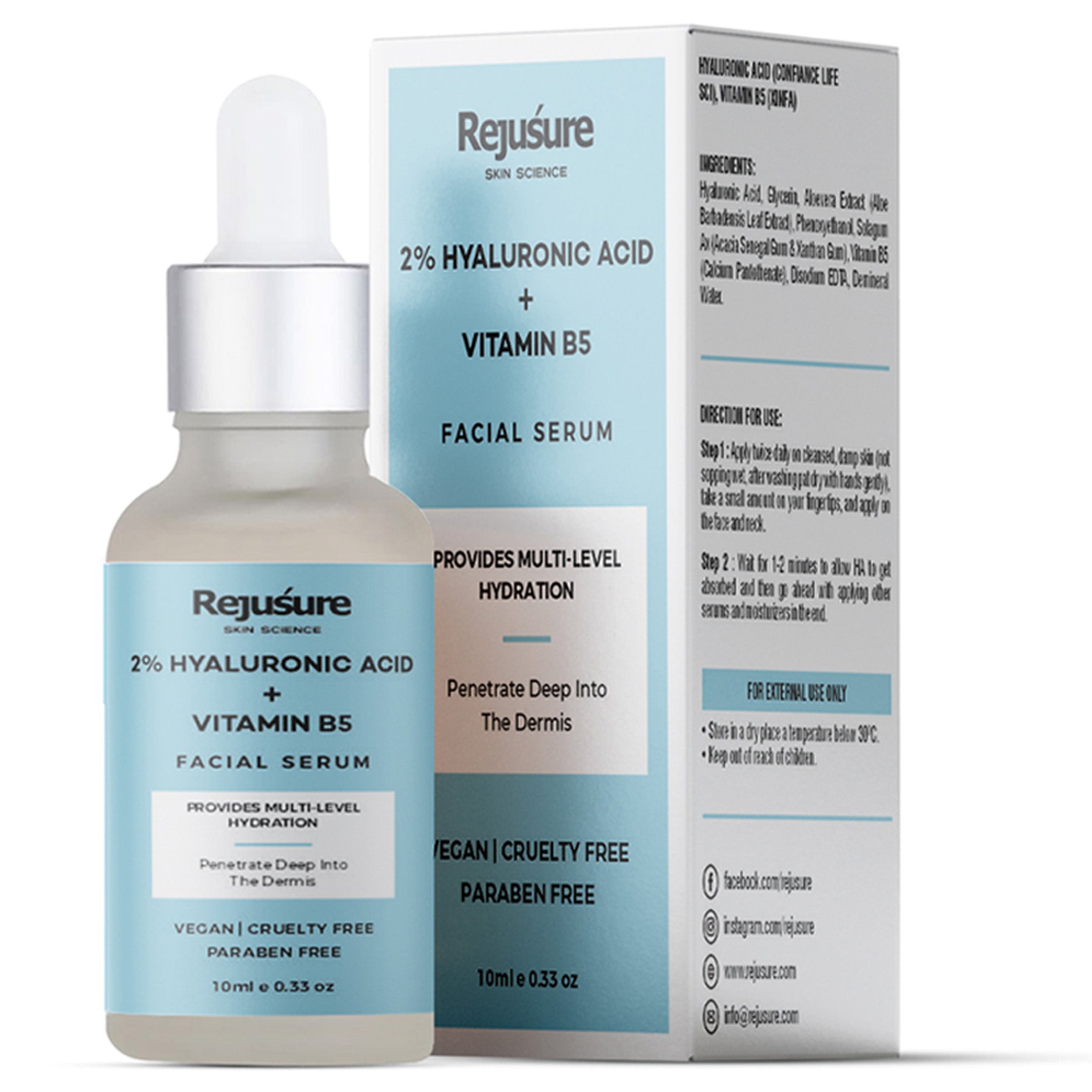 Rejusure 10ml face serums - easy application