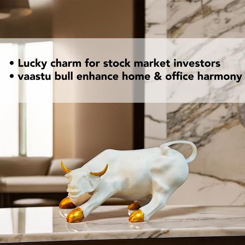 Ekhasa Marble Dust Bull - Center table centerpiece