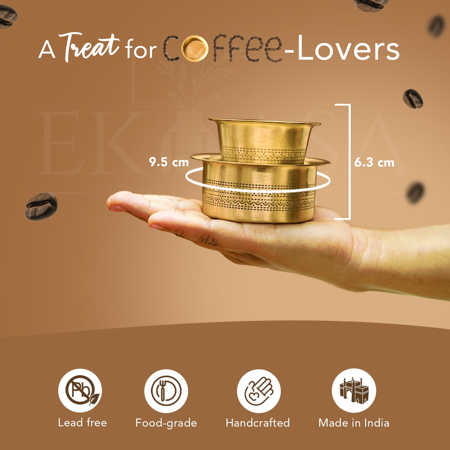 Ekhasa Traditional Filter Coffee Cups - Perfect for Gifts
