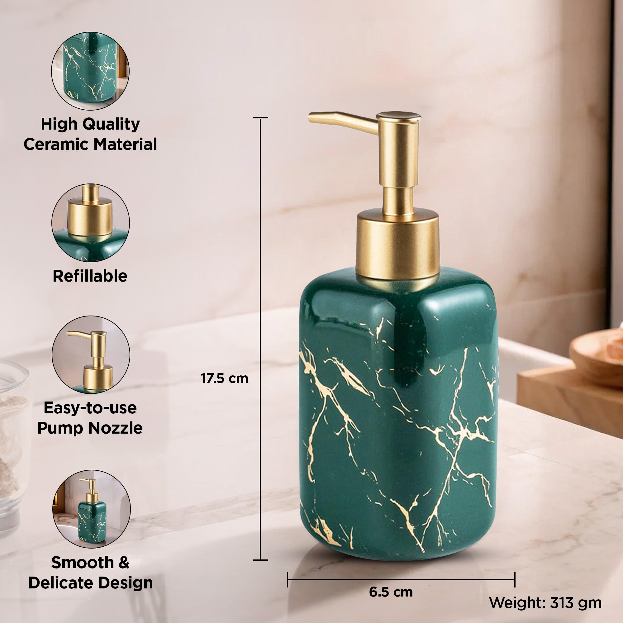 UMAI bathroom soap dispenser - compact and reusable