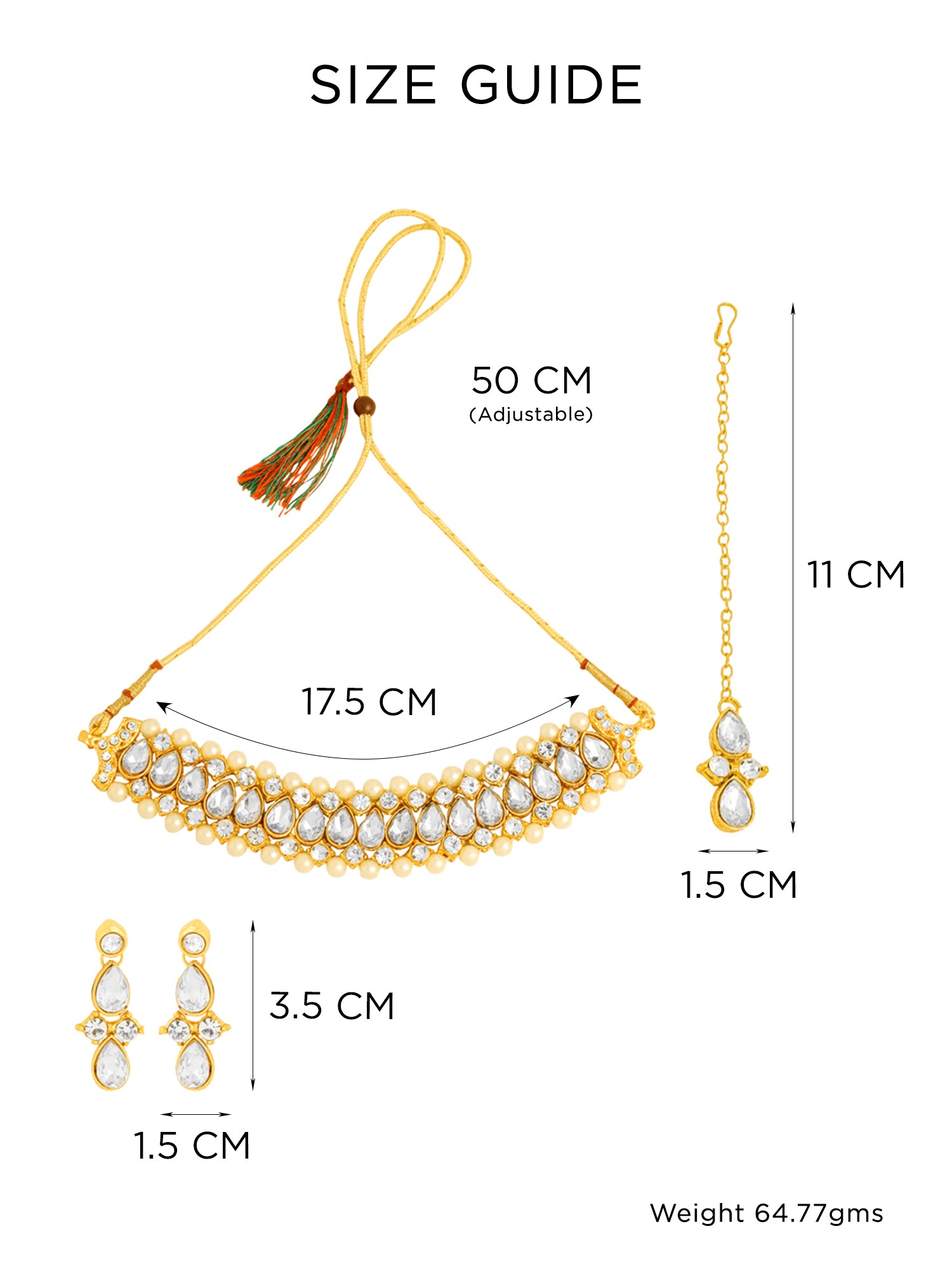 Yellow Chimes Kundan Earrings - Party Accessory