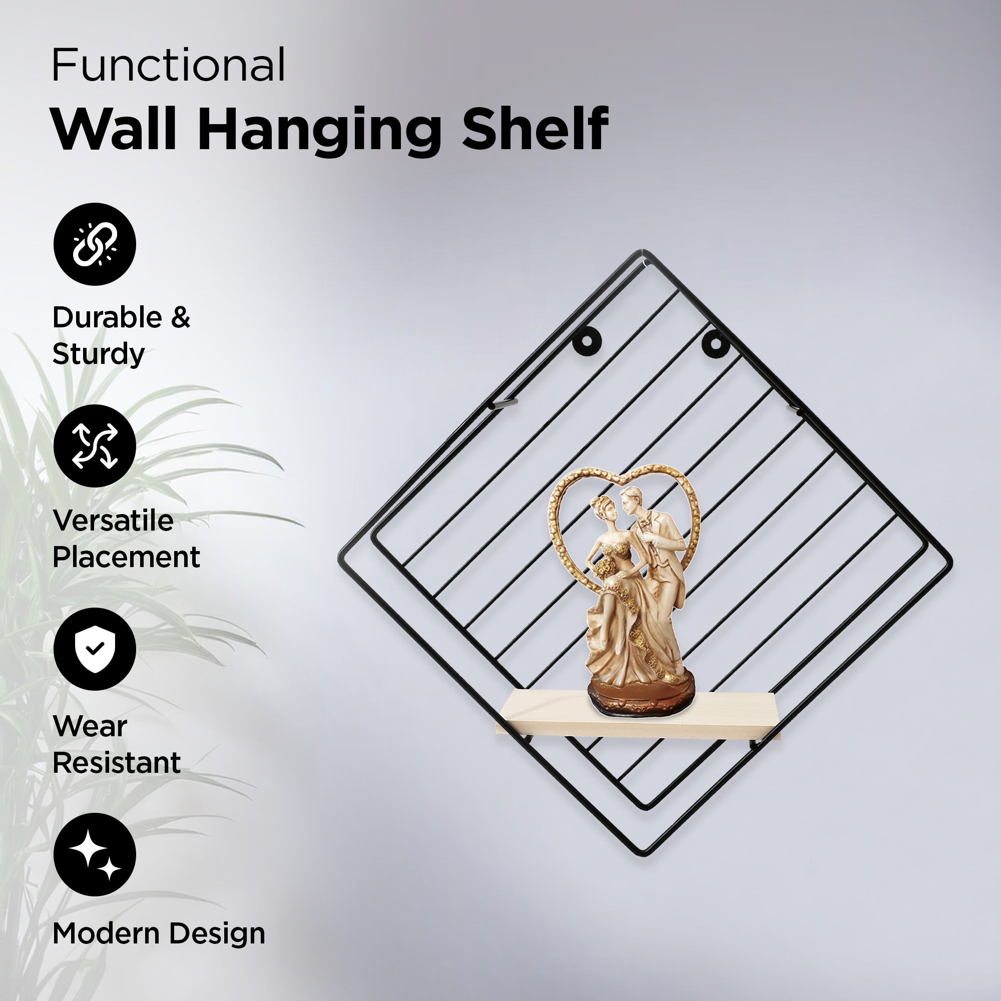 UMAI decorative shelf - functional display for books and plants