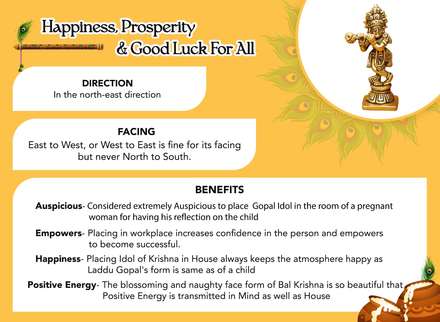 Ekhasa Krishna Idol - Perfect for home decor