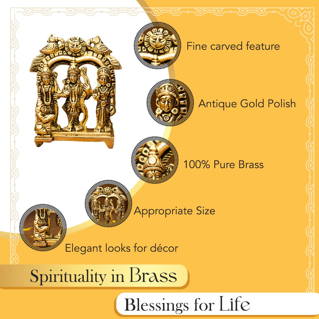 Ekhasa Brass Ram Darbar Idol - Spiritual gift for Diwali