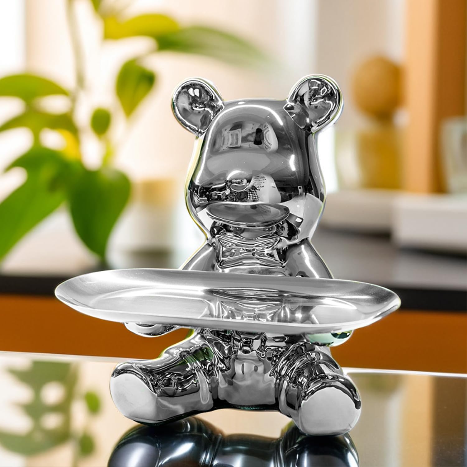 Ekhasa silver bear decor - perfect for bedroom charm