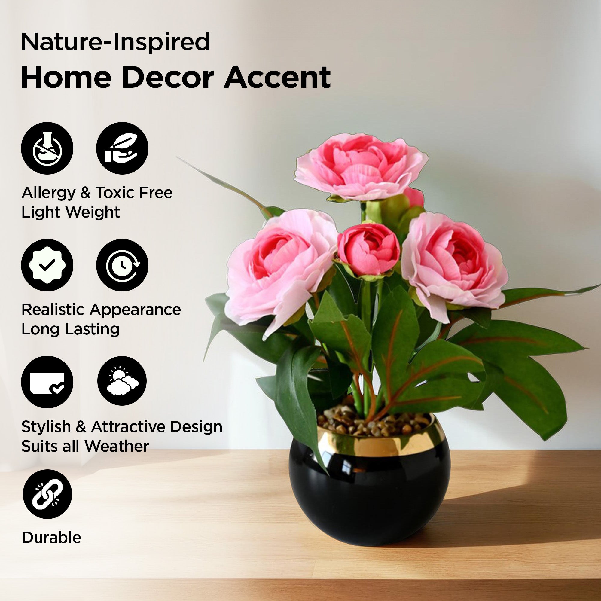 UMAI pink artificial plant - stylish reception table accessory