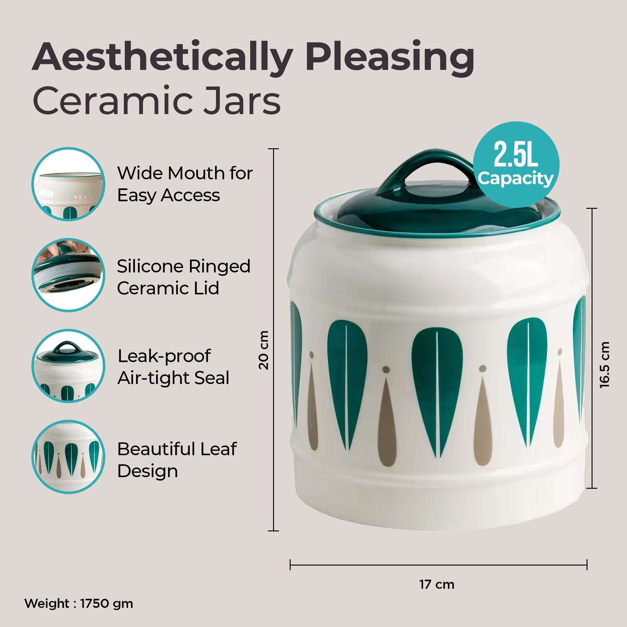 The Better Home ceramic jar - decorative kitchen accessory
