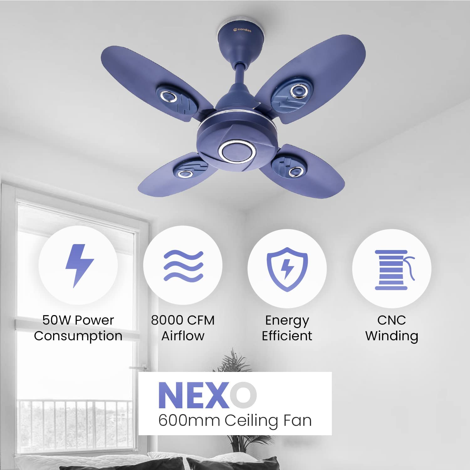 Candes high-speed ceiling fan - efficient air circulation