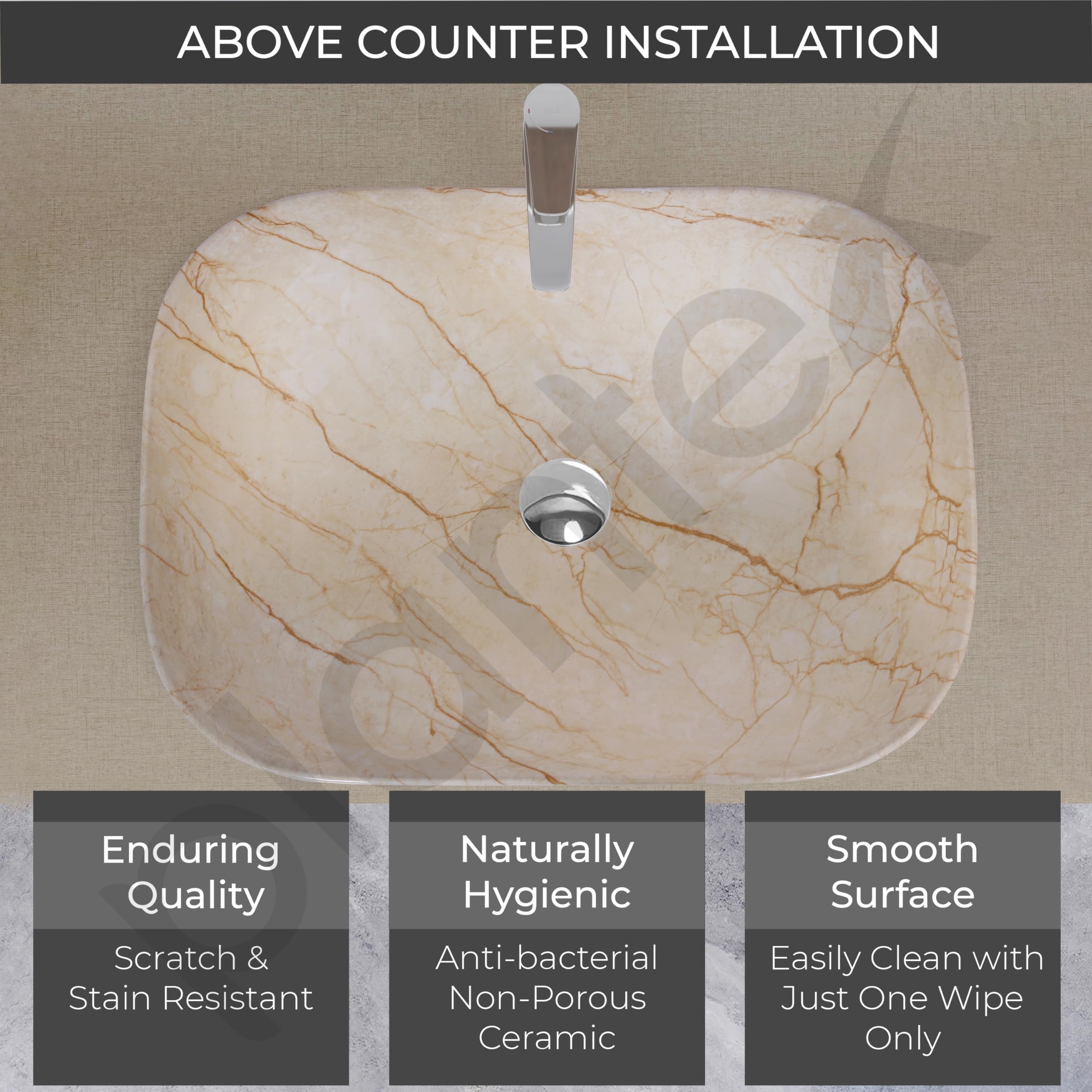 Plantex wash basin - Easy-to-install countertop solution