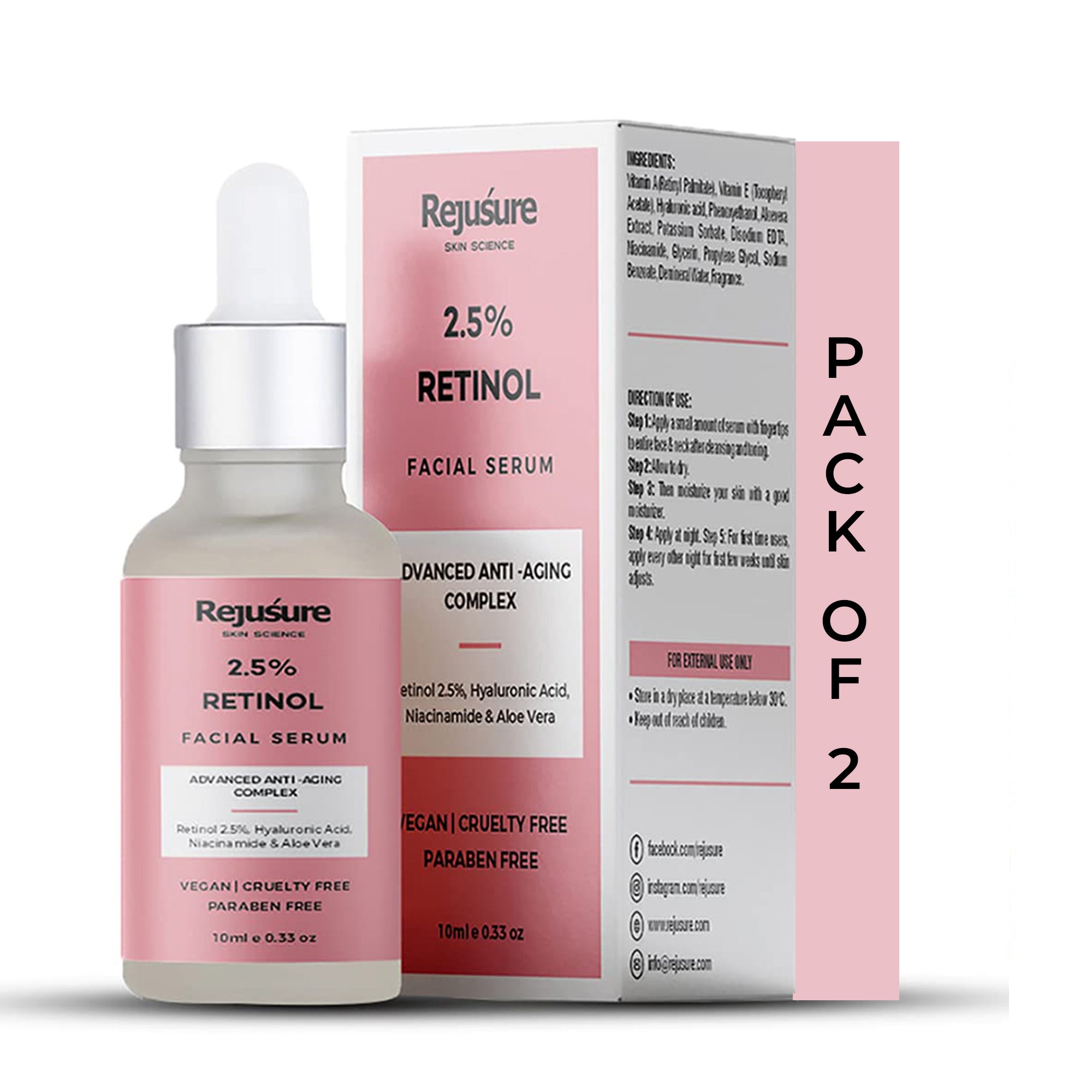 Rejusure 2.5% Retinol Serum - Leak-proof skincare