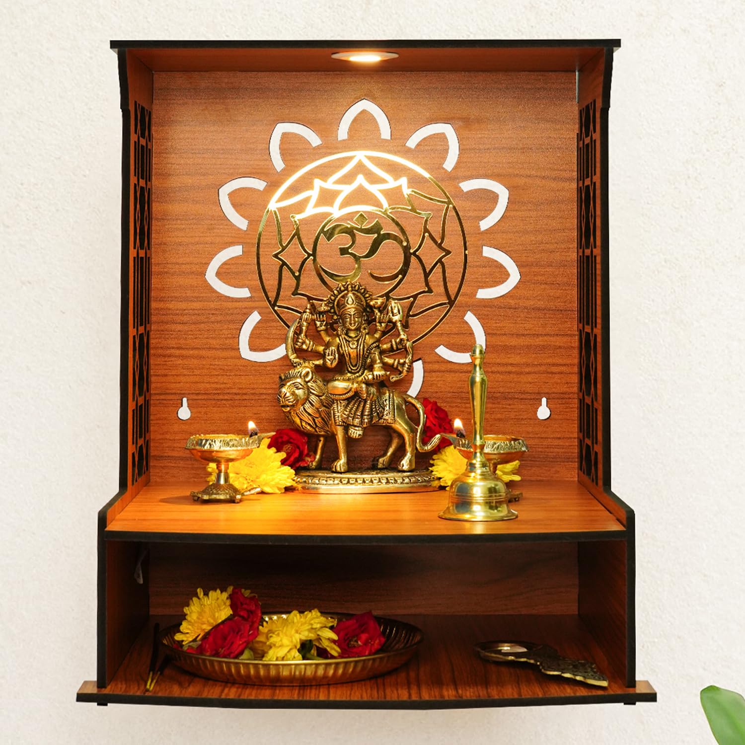 Ekhasa exquisite wall-mounted pooja unit - modern home decor