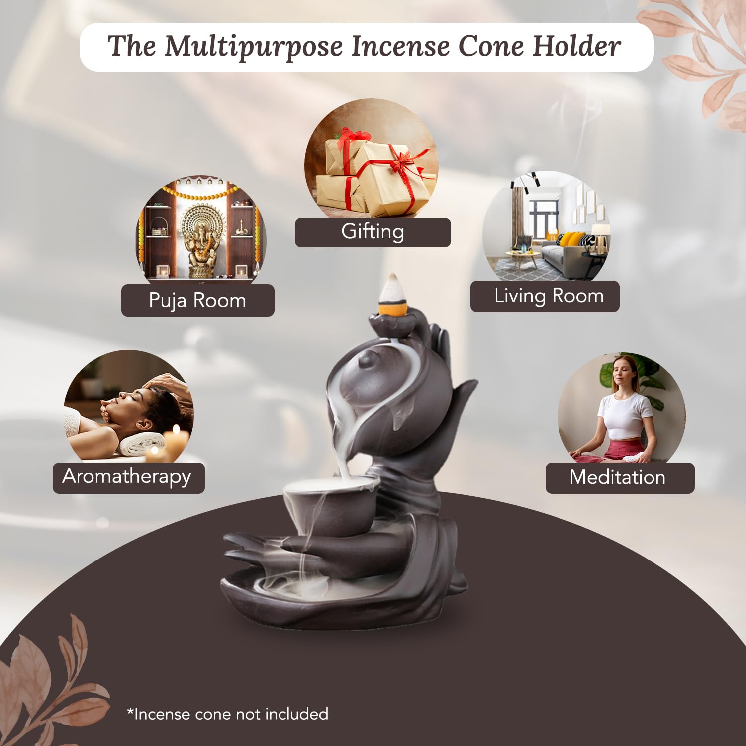 Ekhasa ceramic incense stick holder - Meditation support