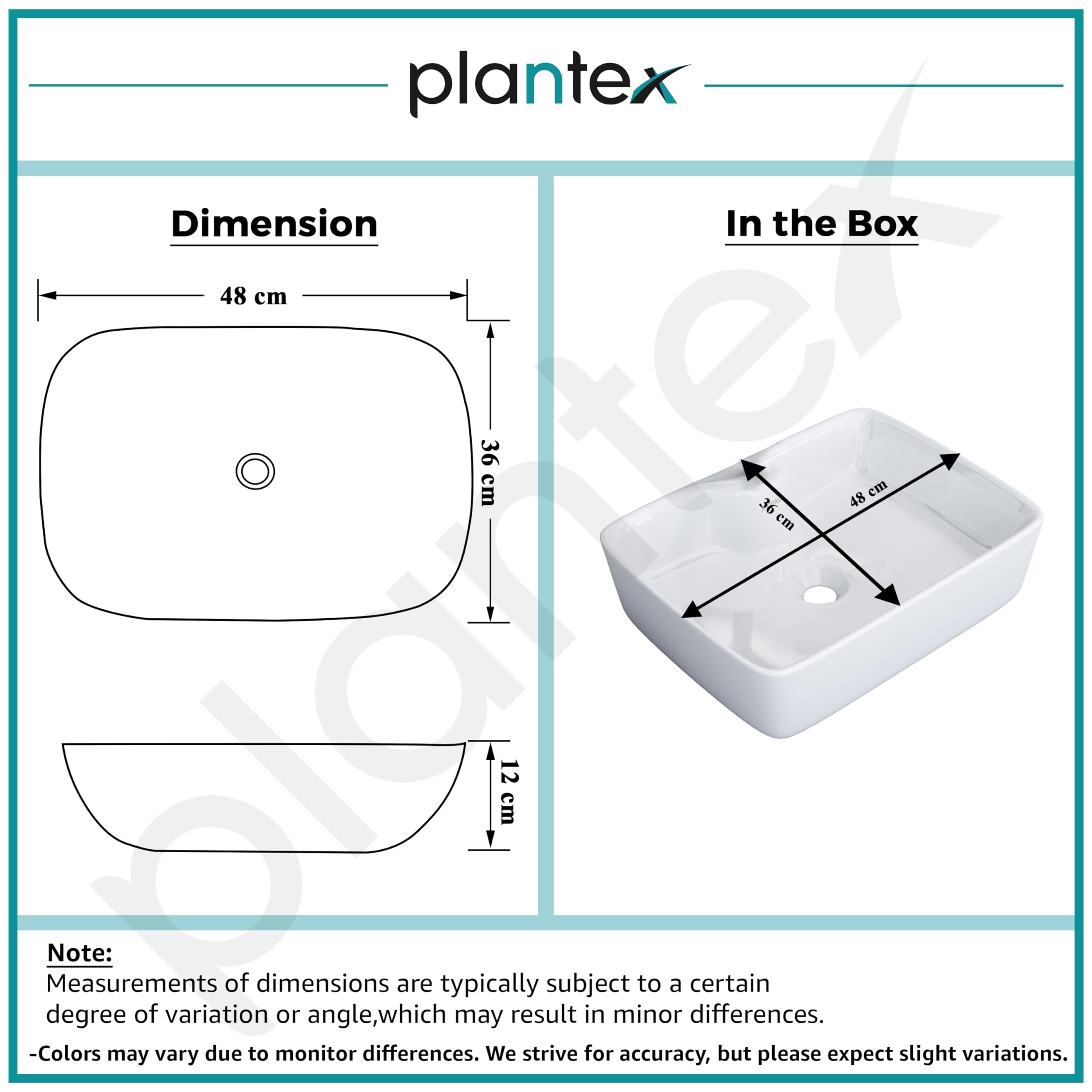 Plantex basin - modern white glossy finish