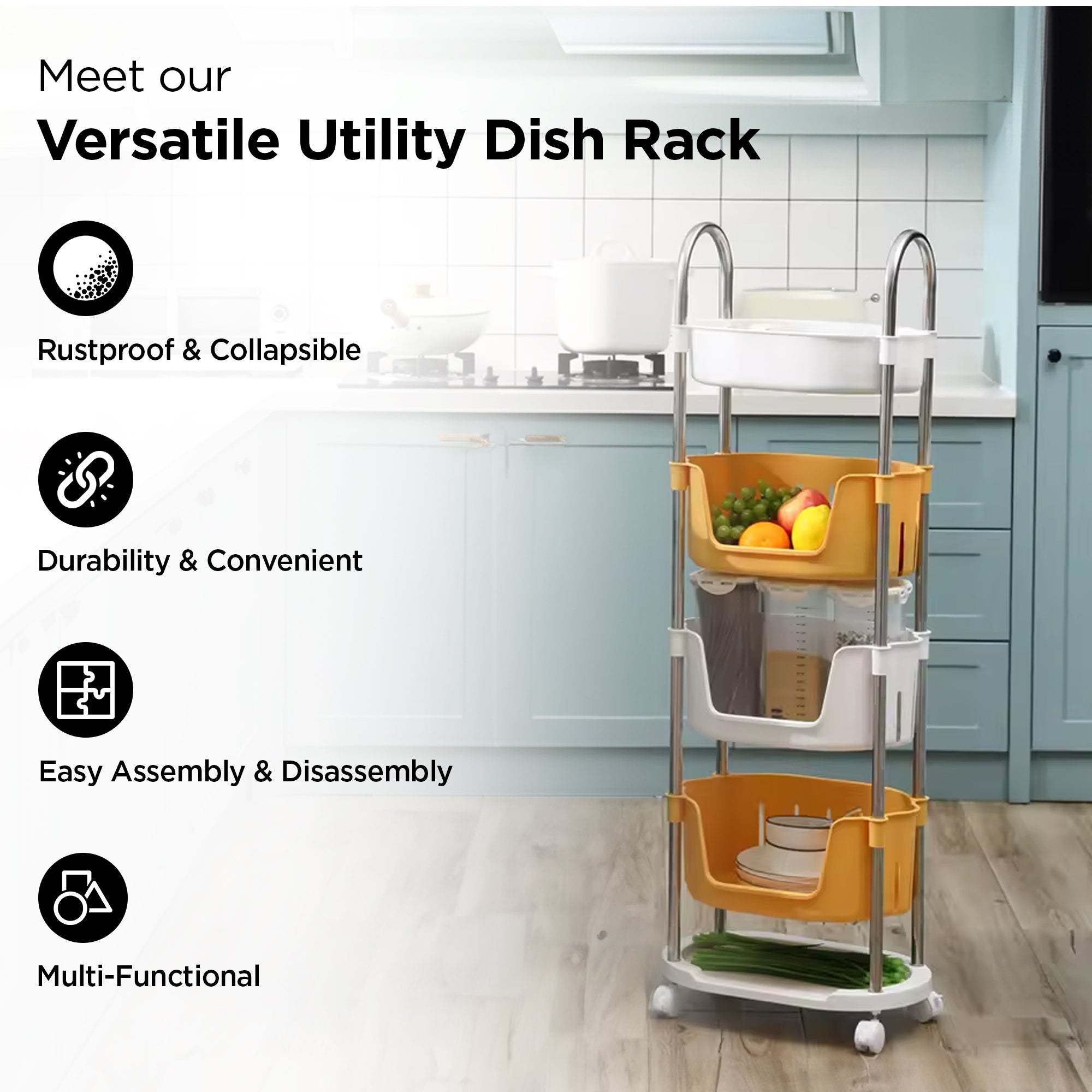 UMAI rustproof kitchen rack - Ideal for busy family kitchens