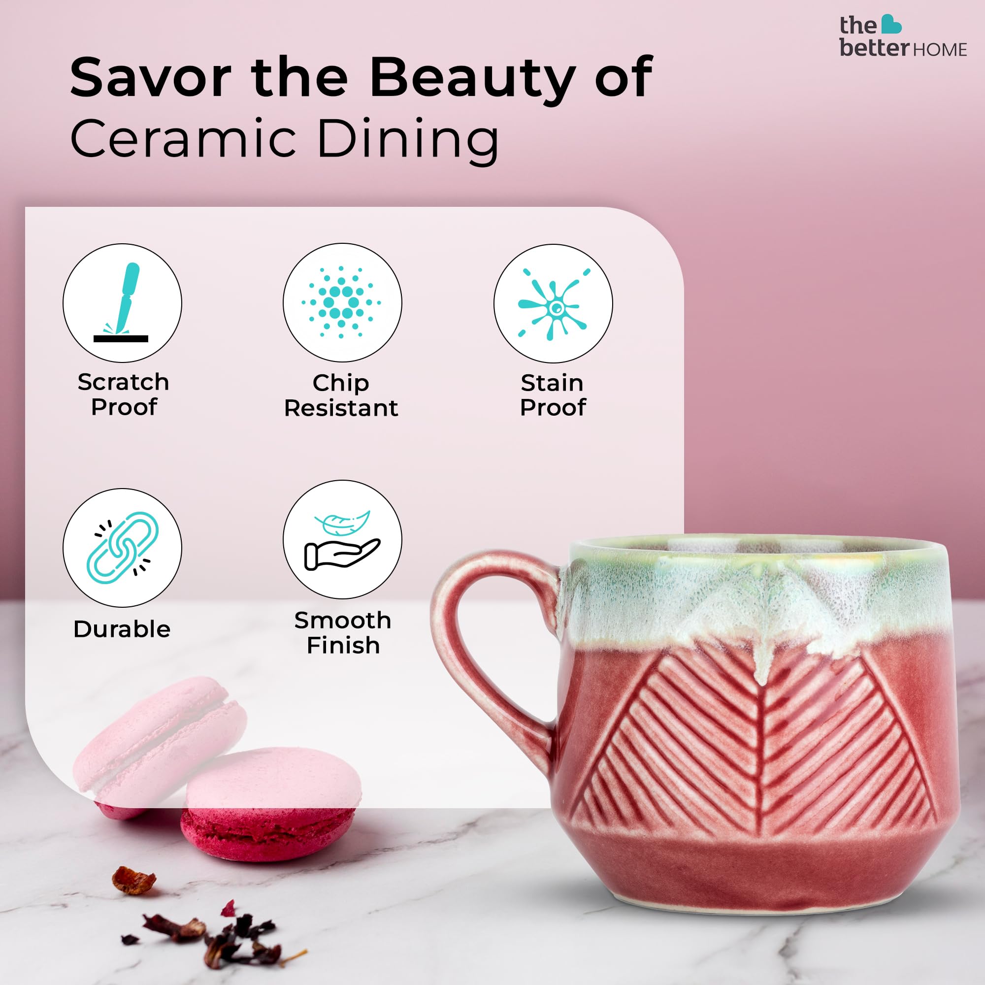 The Better Home Terra Series Rust Coffee Cup - Elegant Table Decor