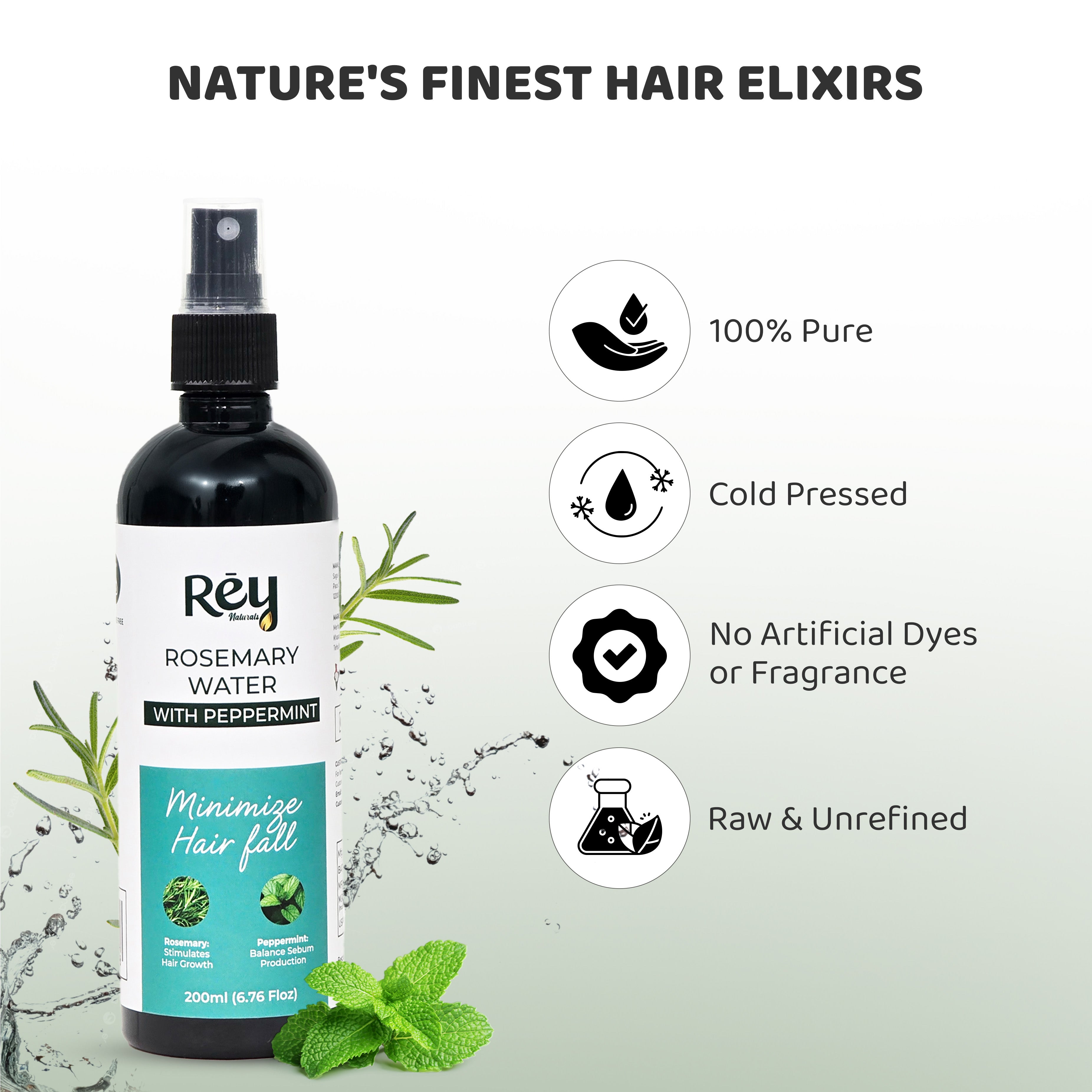 Rey Naturals rosemary water spray - dandruff control