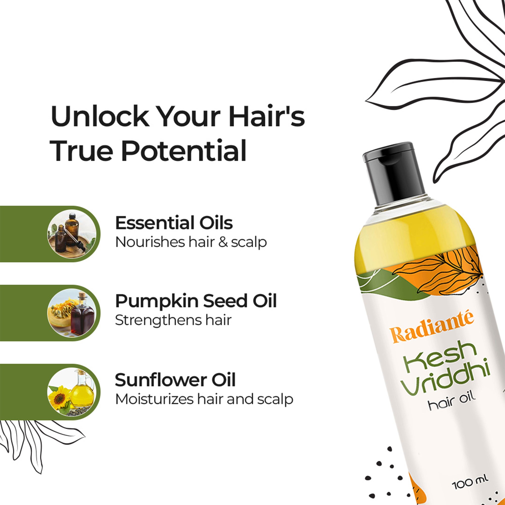 Radiante Kesh Vriddhi Hair Oil - Effective for healthy hair