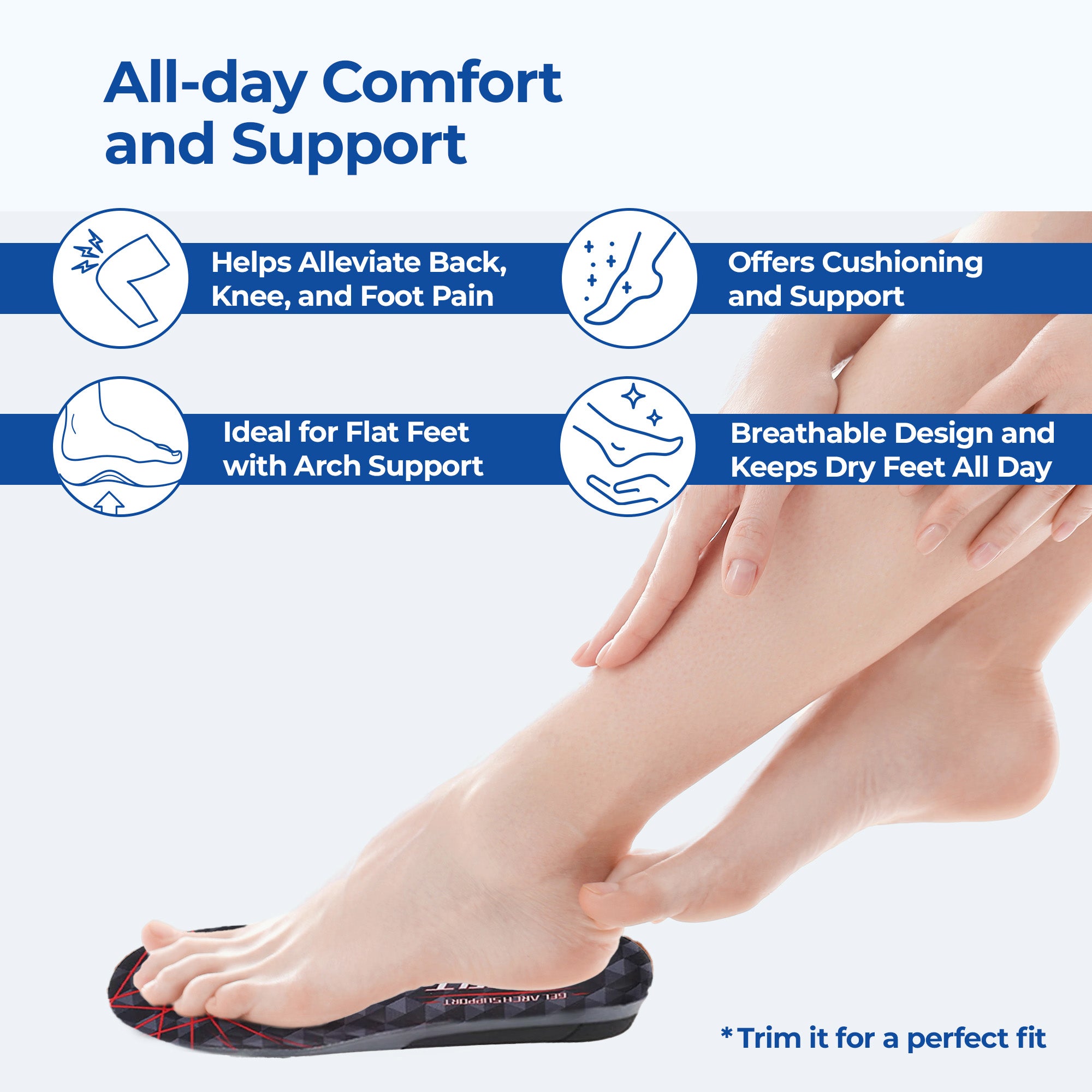 Dr Foot arch support insoles - versatile for casual footwear