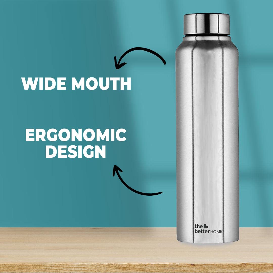 The Better Home 1000 Stainless Steel Water Bottle 1 Litre - Silver (Pa ...