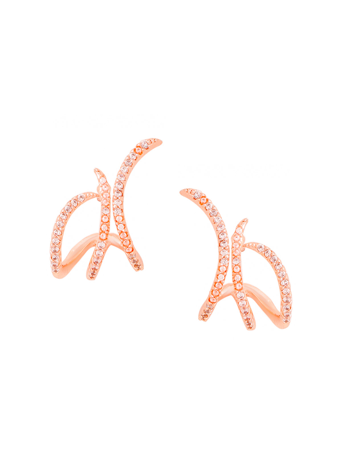 Yellow Chimes rose gold stud earrings - premium wedding jewelry